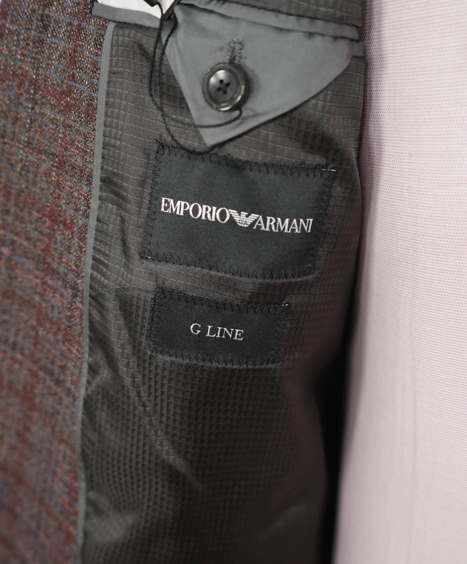 $1,595 EMPORIO ARMANI - Brown/Burgundy Wool "G-LINE" Blazer - 46R