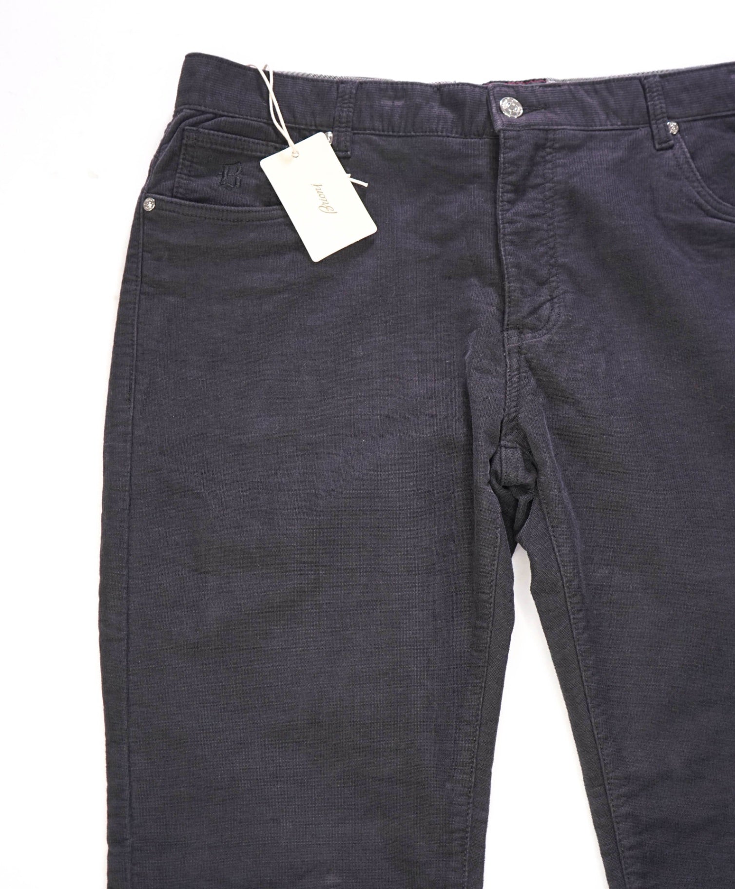 $700 BRIONI - Gray Corduroy 5-Pocket Casual Pants - 38W