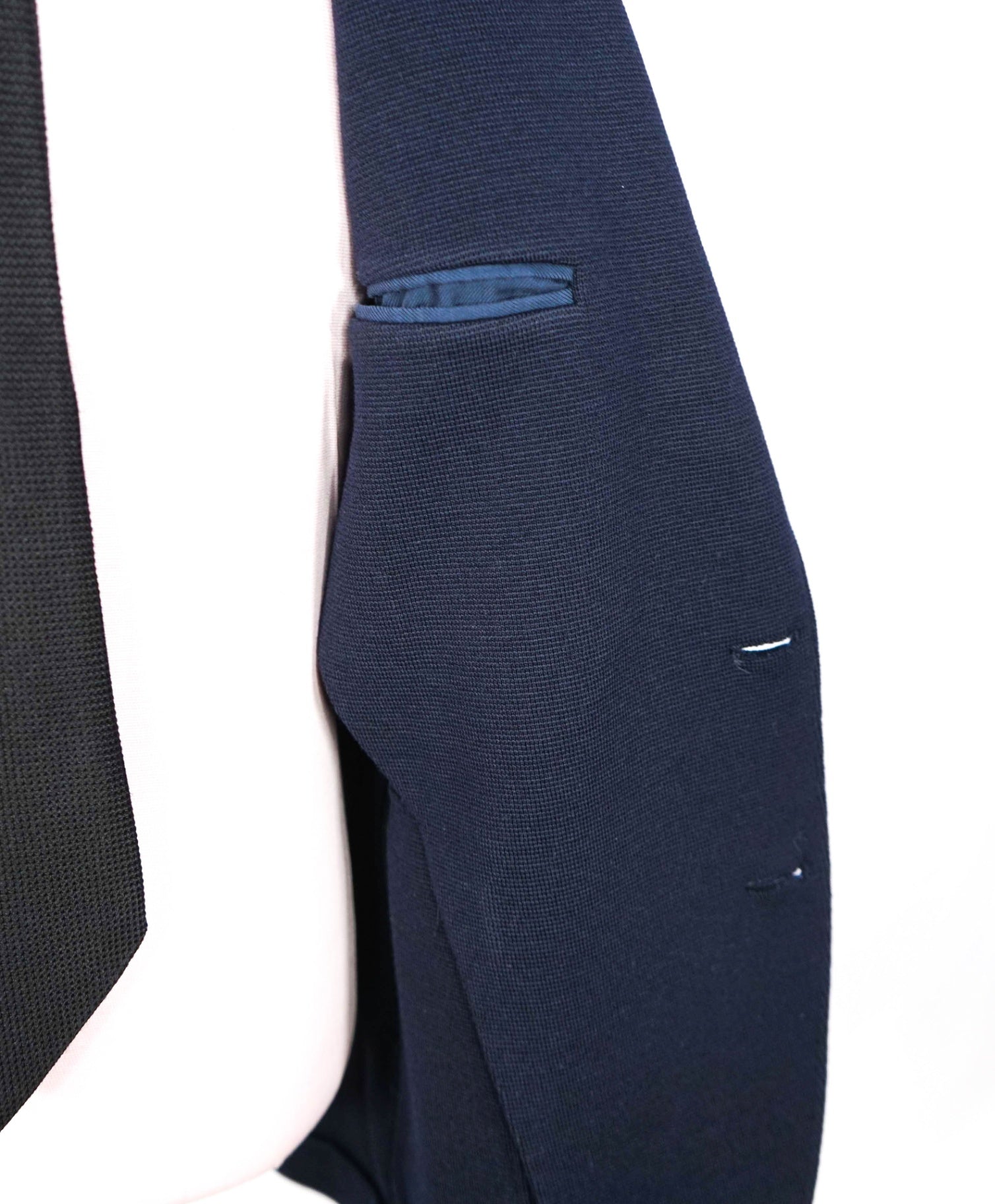 $2,495 RALPH LAUREN PURPLE LABEL - Navy Waffle Knit Wool Blazer - 42R