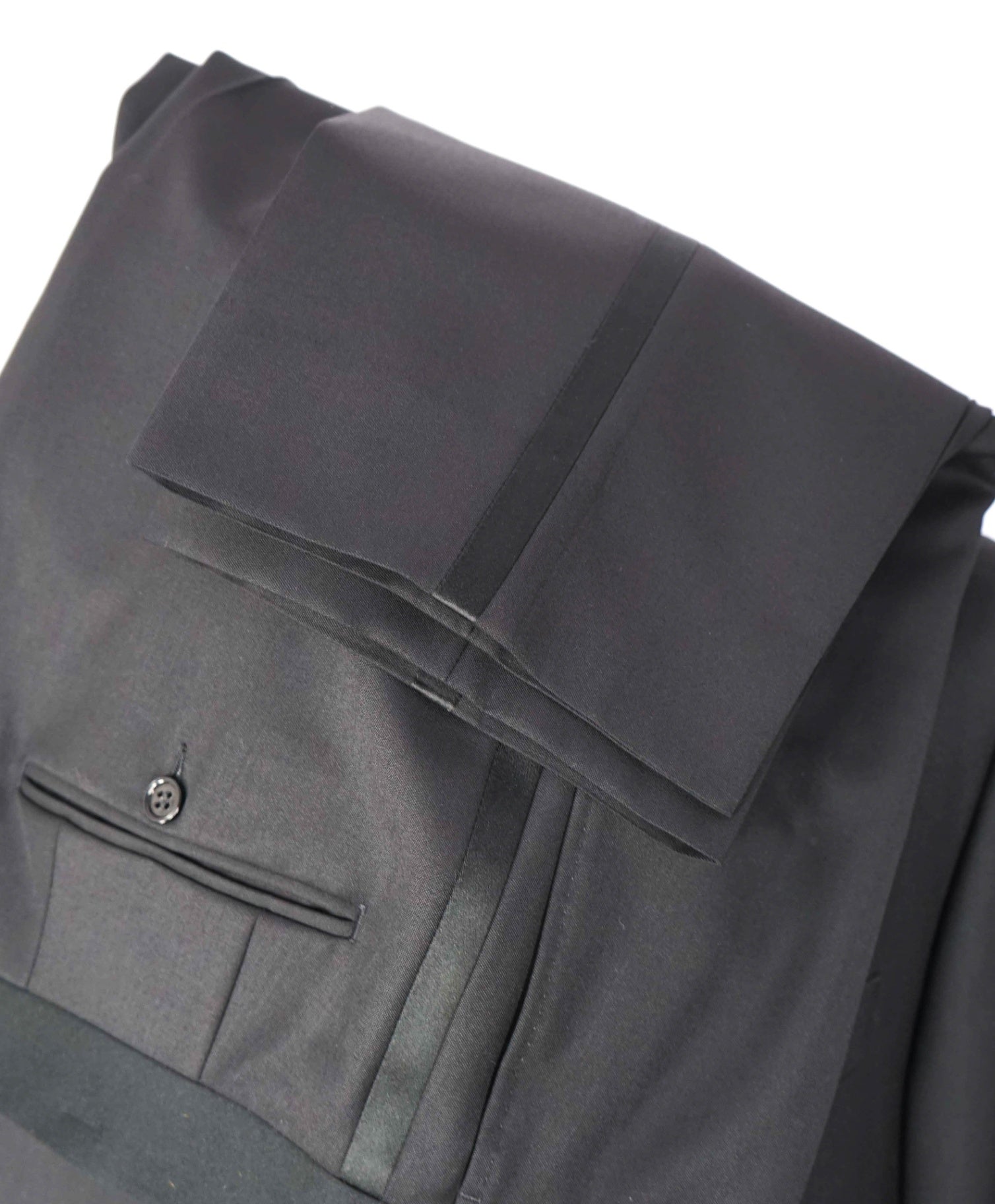$2,195 CANALI - Solid Black Wool Tuxedo Suit - 42R