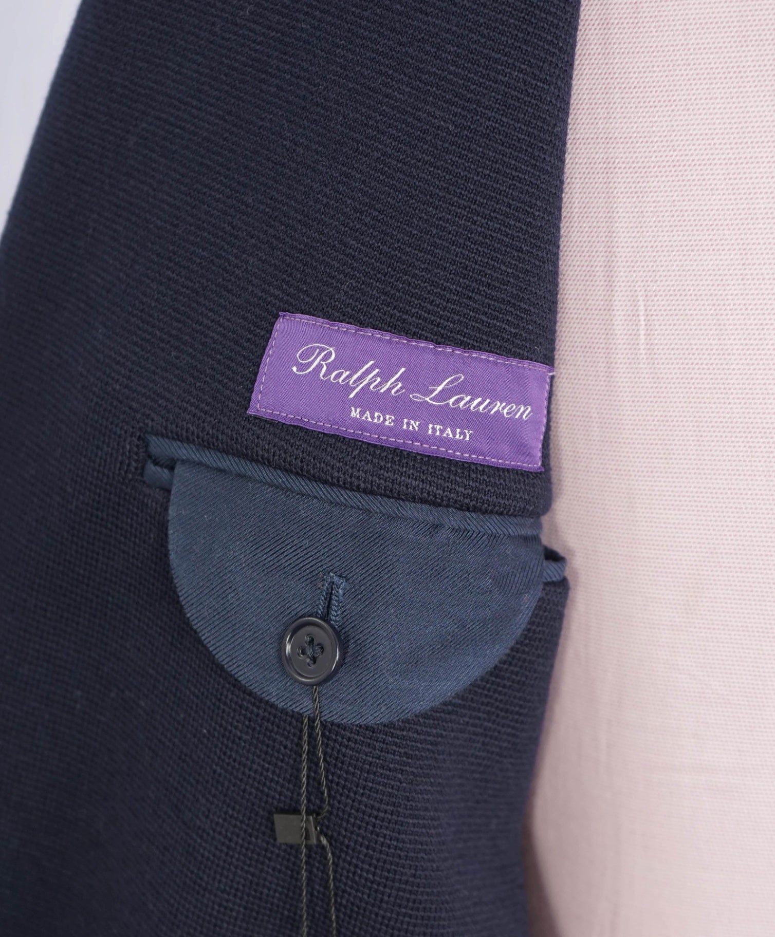$2,495 RALPH LAUREN PURPLE LABEL - Navy Waffle Knit Wool Blazer - 42R