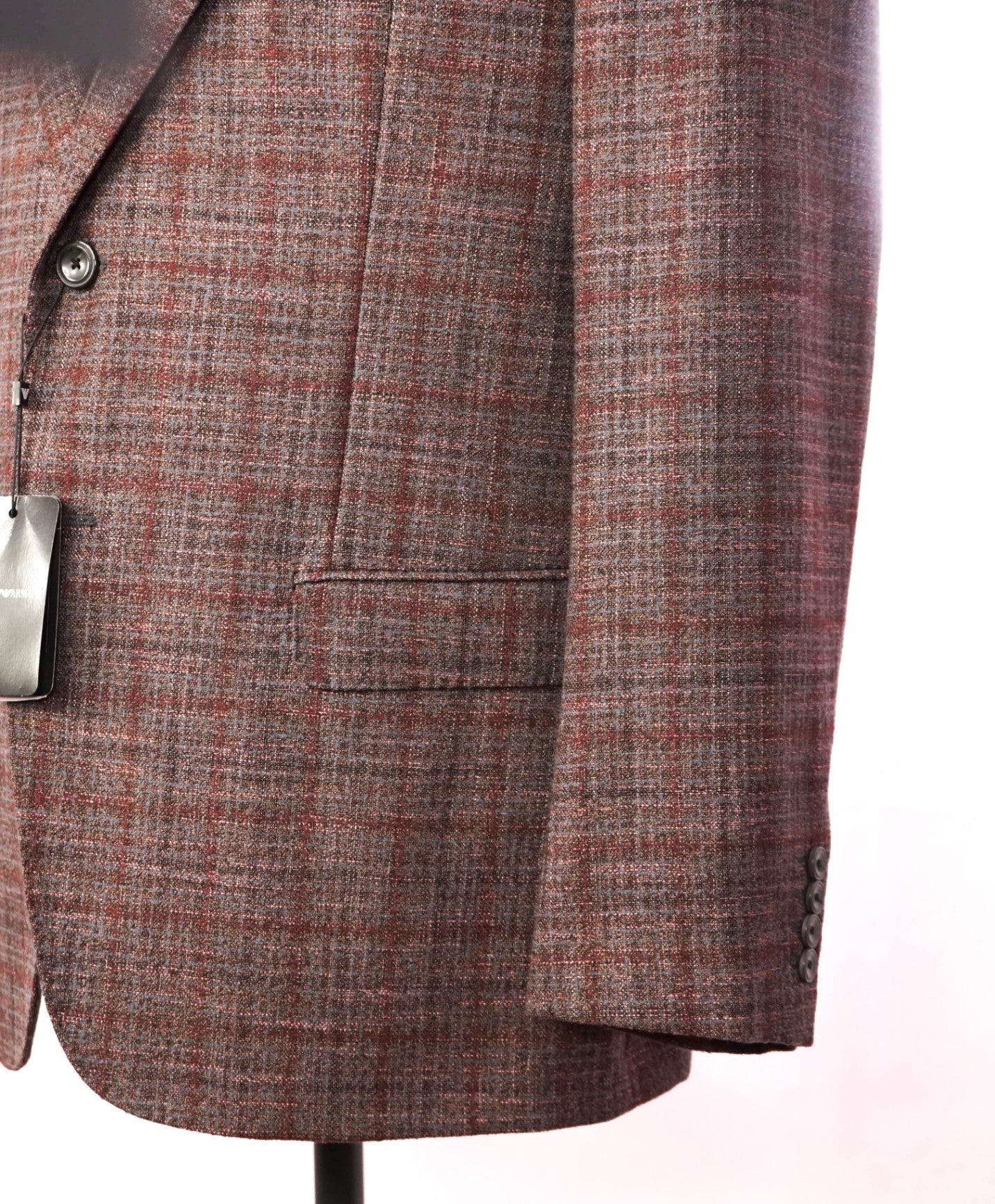 $1,595 EMPORIO ARMANI - Brown/Burgundy Wool "G-LINE" Blazer - 46R