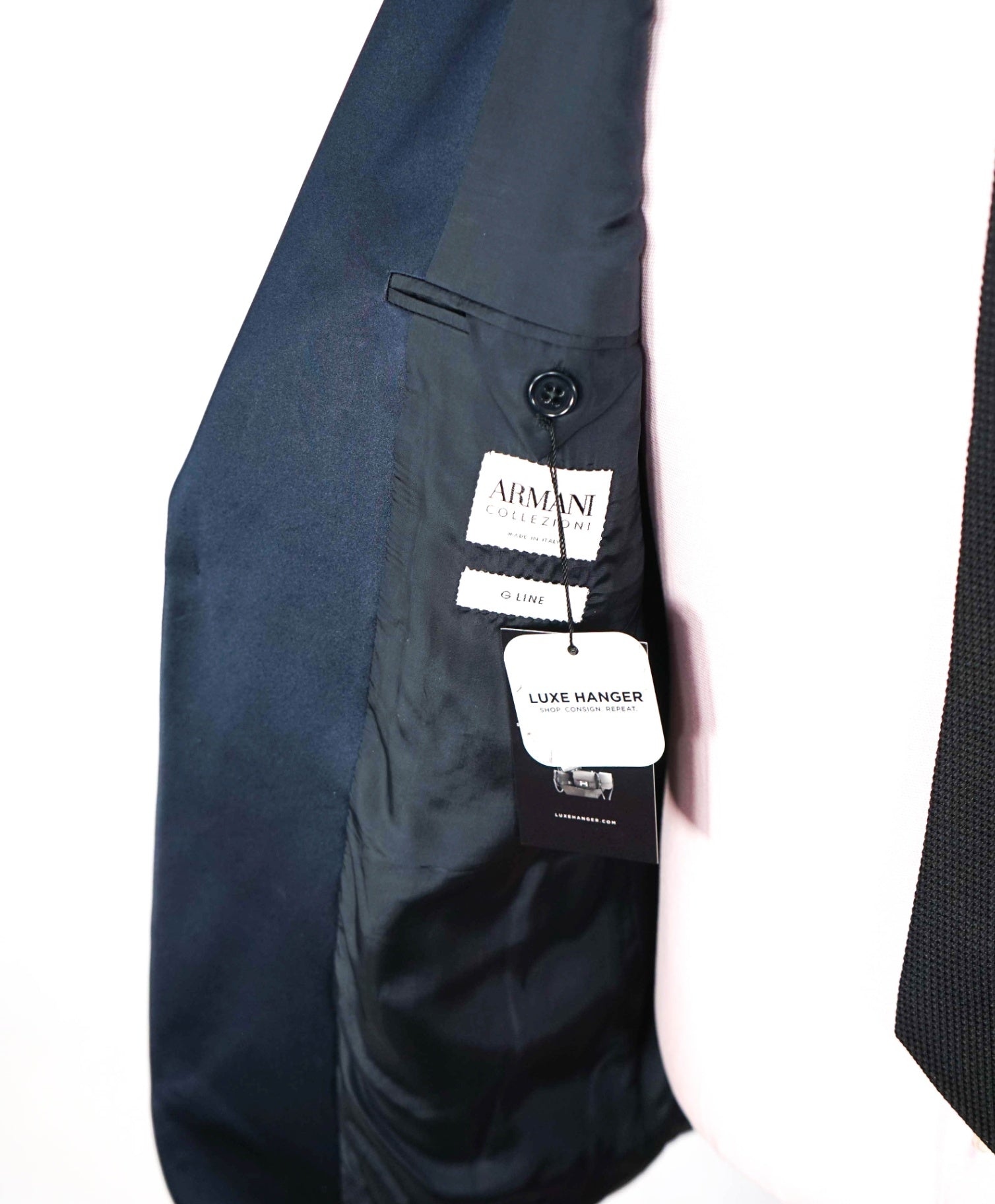 $1,995 ARMANI COLLEZIONI - "G Line" Navy Dinner Jacket Blazer - 42R