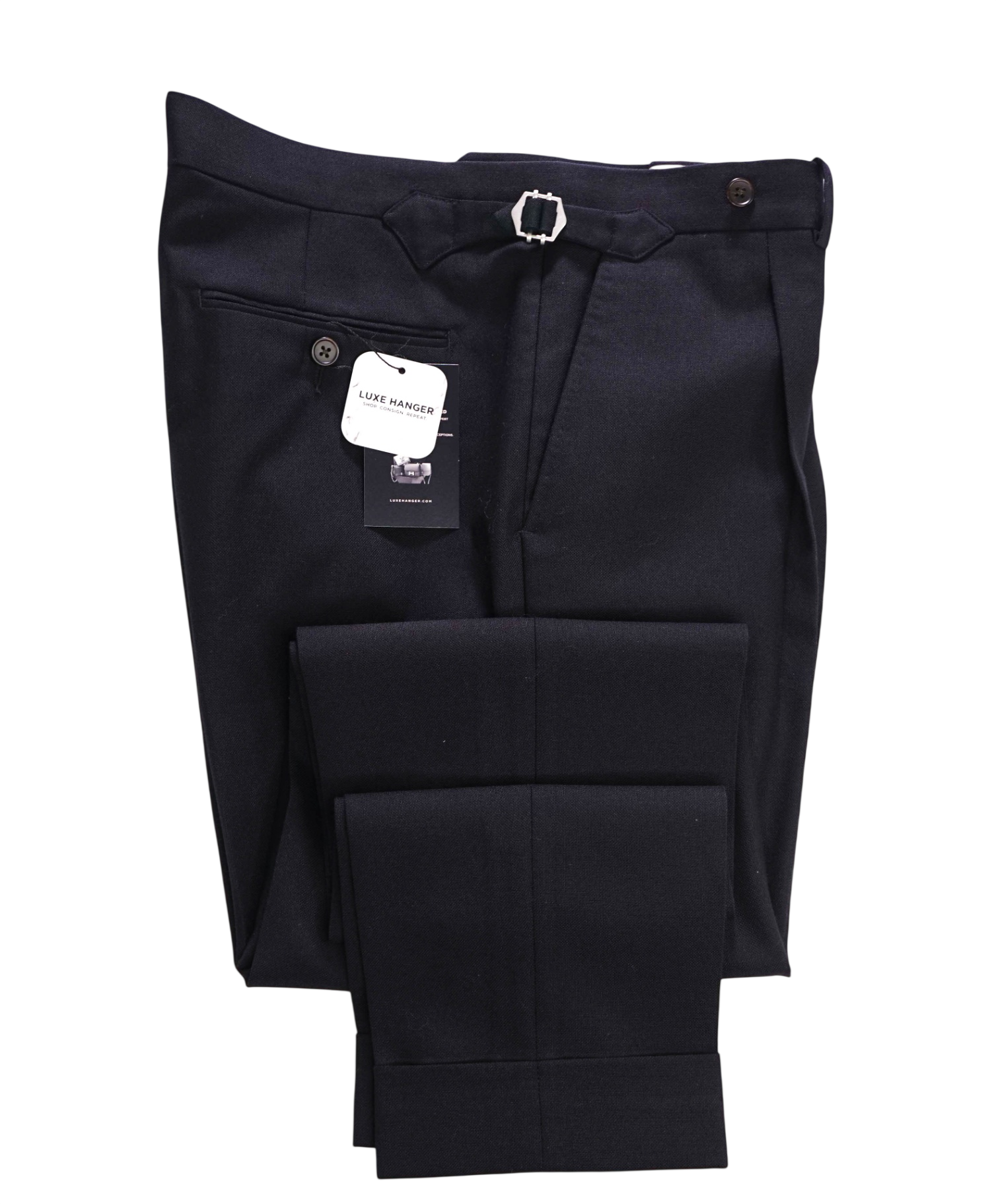 $209 SUITSUPPLY - Textured Navy Black Wool Pants - 36W