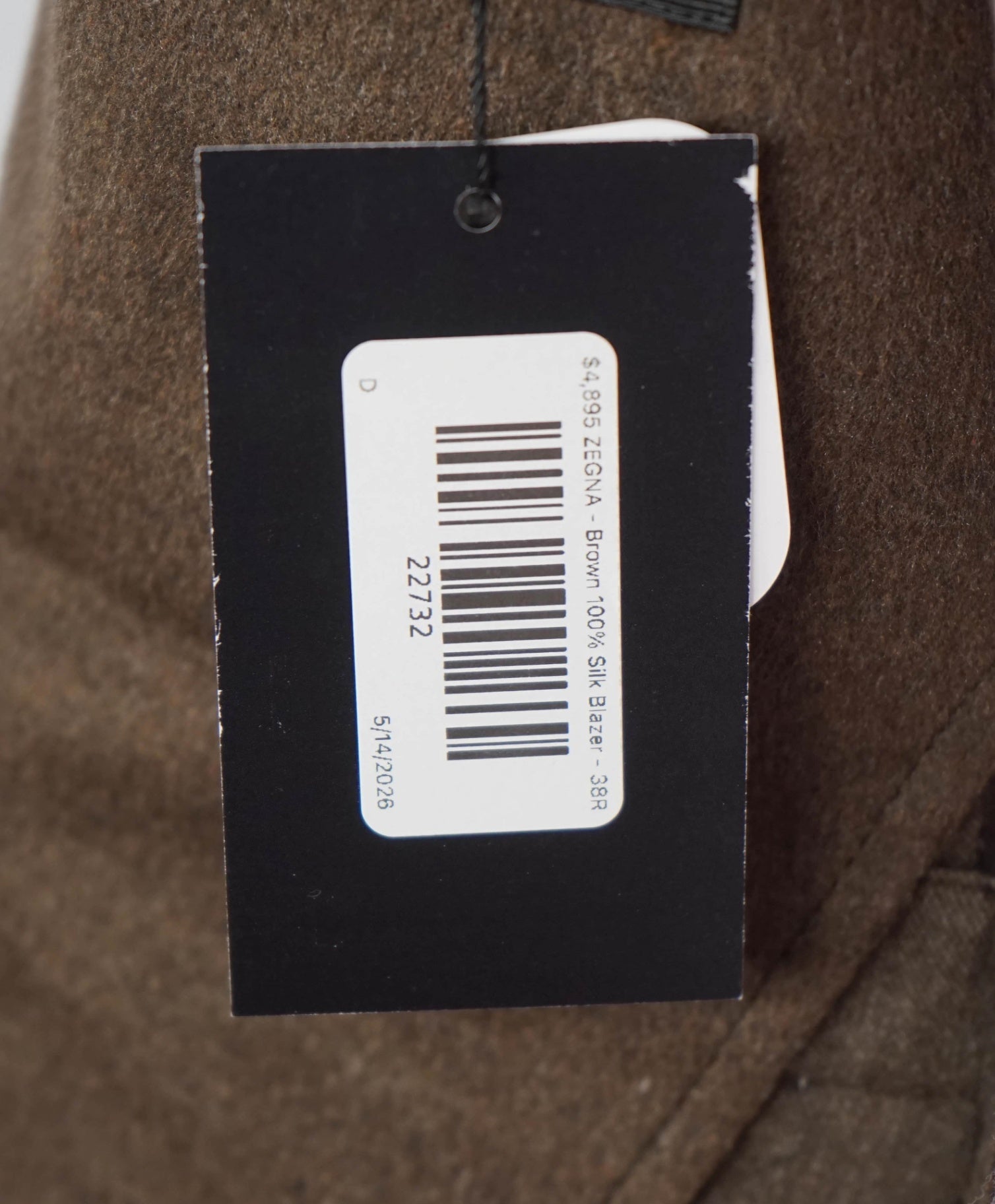 $4,895 ZEGNA - Brown 100% Silk + LAMB SUEDE Blazer - 38R