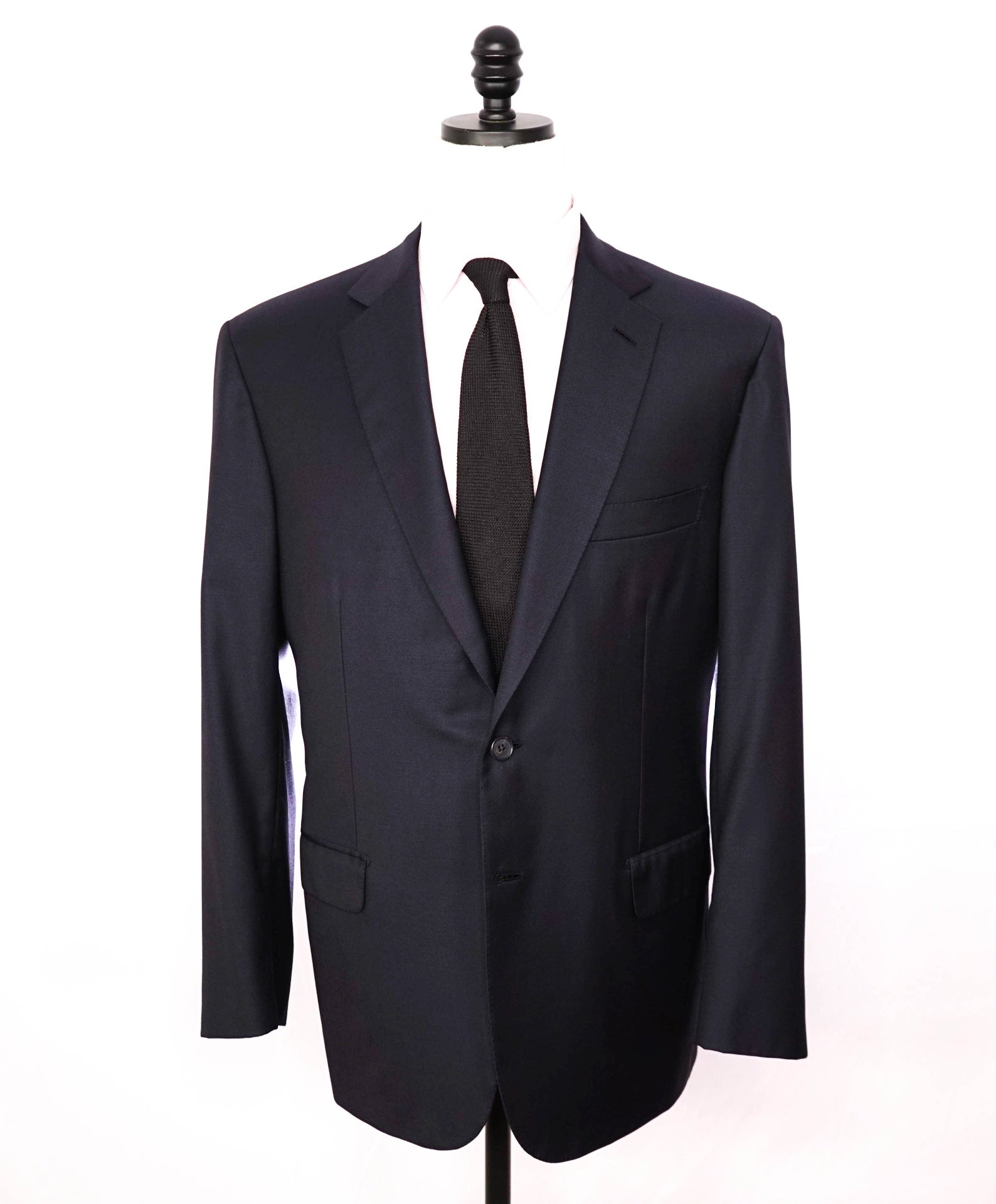 $6,900 BRIONI - Solid Navy Blue Wool Blazer - 44R