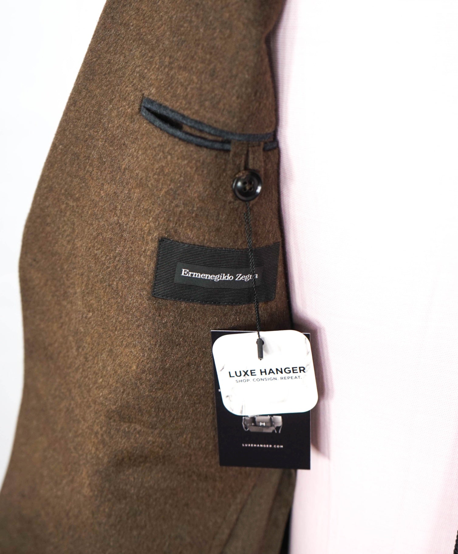 $4,895 ZEGNA - Brown 100% Silk + LAMB SUEDE Blazer - 38R