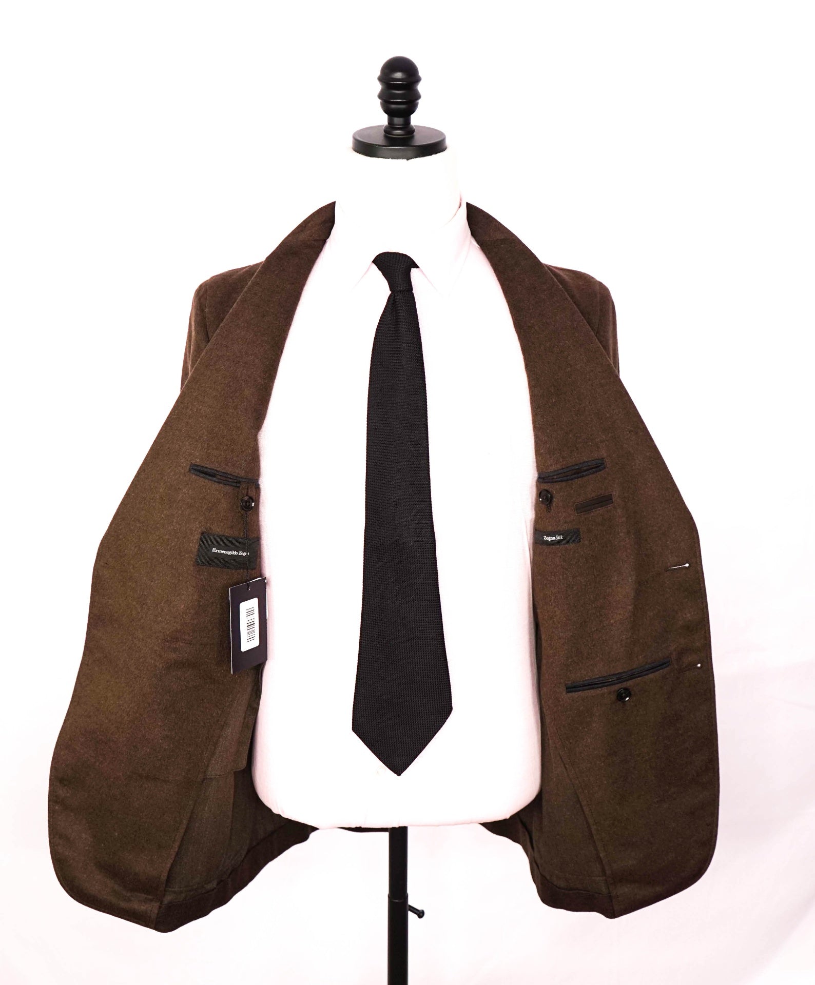 $4,895 ZEGNA - Brown 100% Silk + LAMB SUEDE Blazer - 38R
