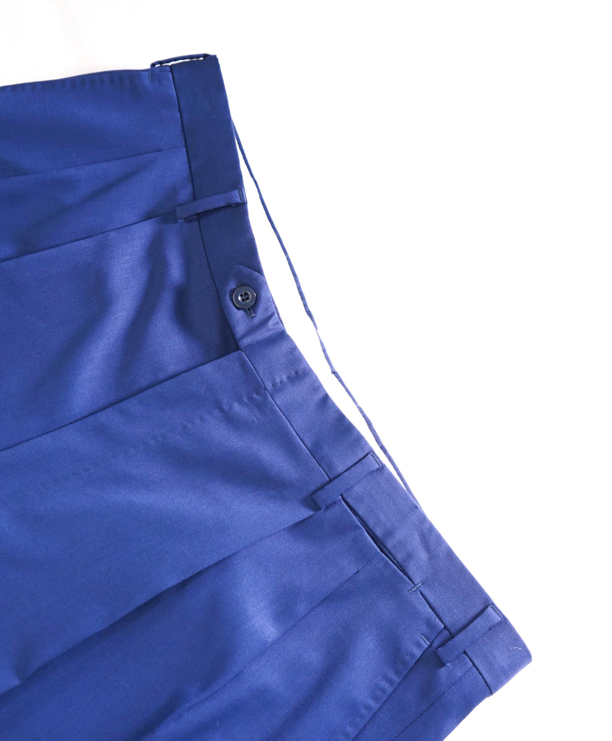 $1,095 BRIONI - *DAMAGED* Solid Blue 140's Wool Pleated Pants - 37W
