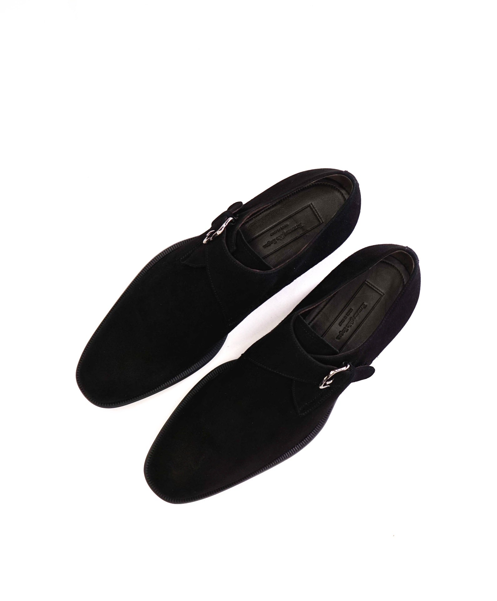 $830 ZEGNA - Black Suede Single Monk - US 7 (6.5UK)