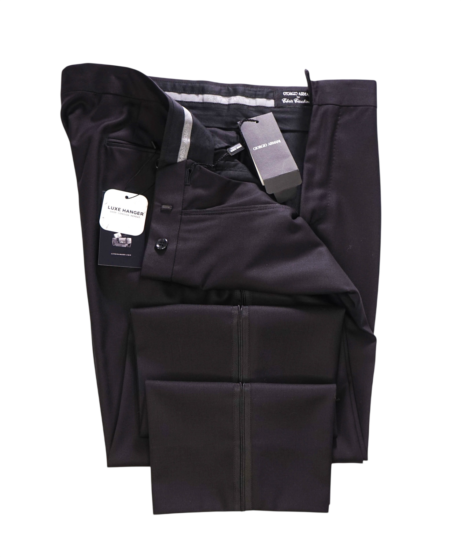 $1,275 GIORGIO ARMANI - *Custom 1 of 1* Black Tuxedo Pants - 36W
