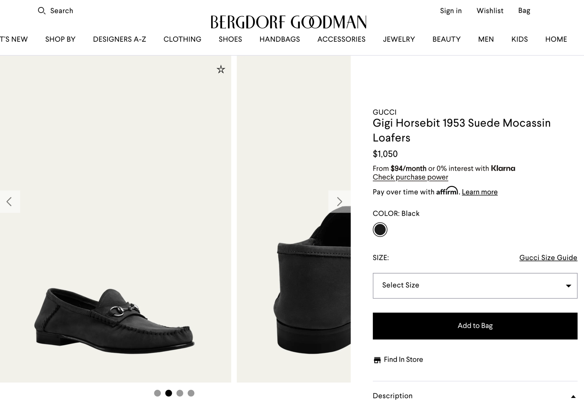 $1,090 GUCCI - Black Suede Unlined Venetian Loafers - US 9 (8.5G)