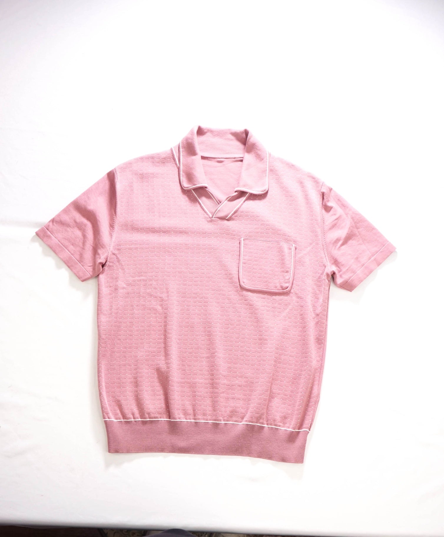 $129 MR PORTER (MR P)- Pink Polka-Dot Polo Shirt - M