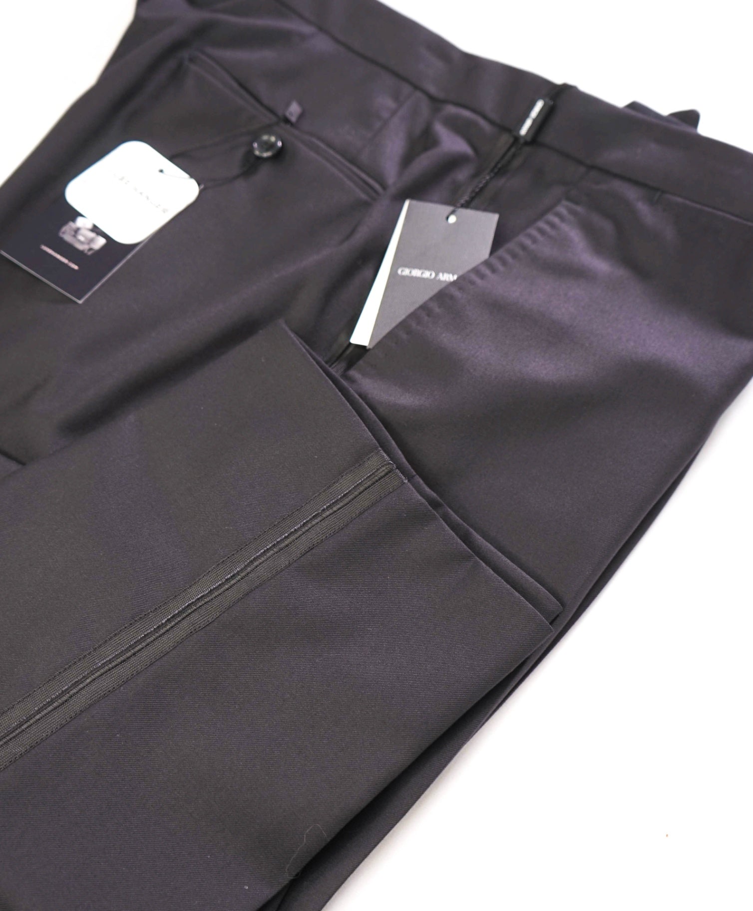 $1,275 GIORGIO ARMANI - *Custom 1 of 1* Black Tuxedo Pants - 36W