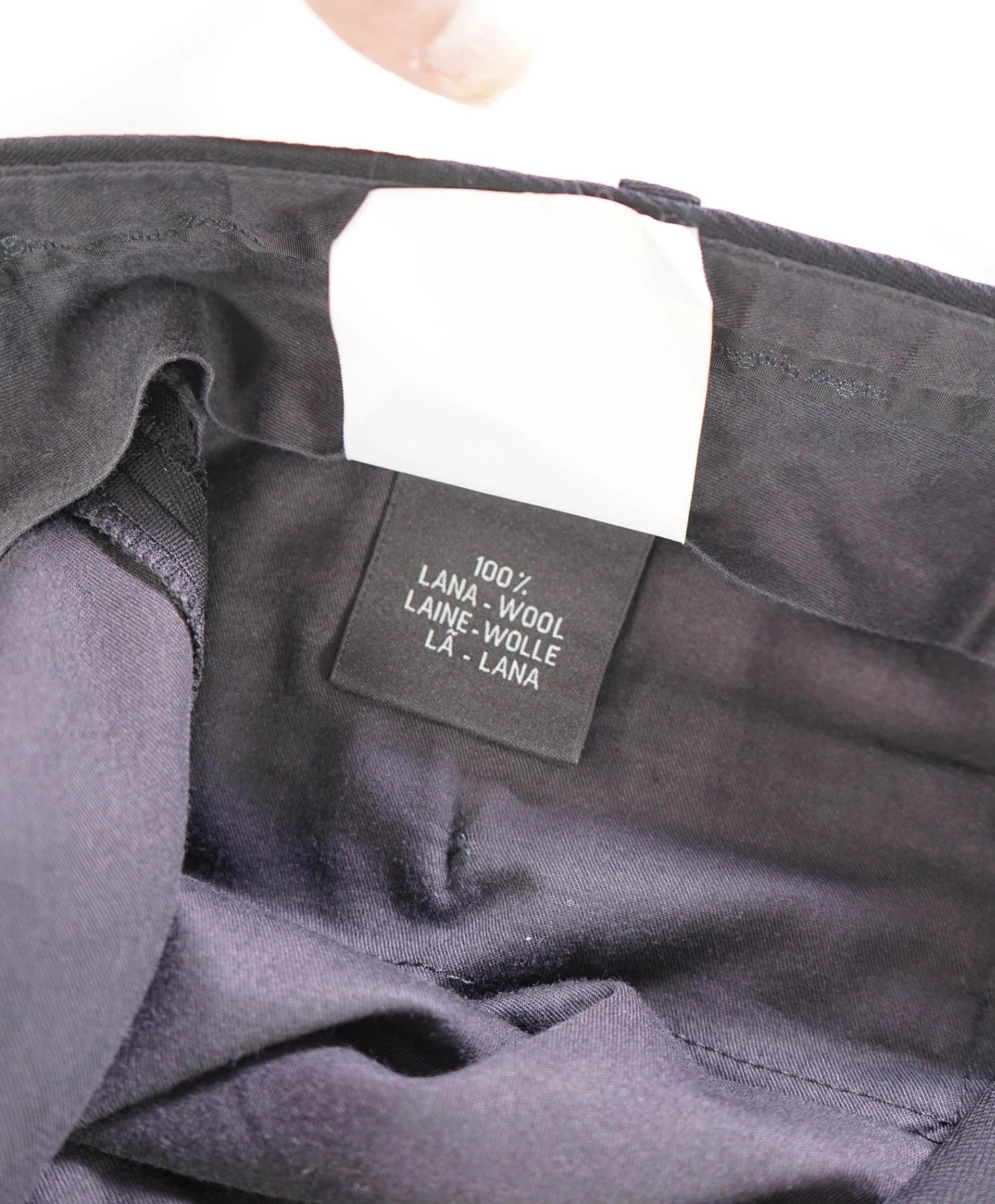 $695 ZEGNA - Solid Black Wool Flat Front Pants - 34W