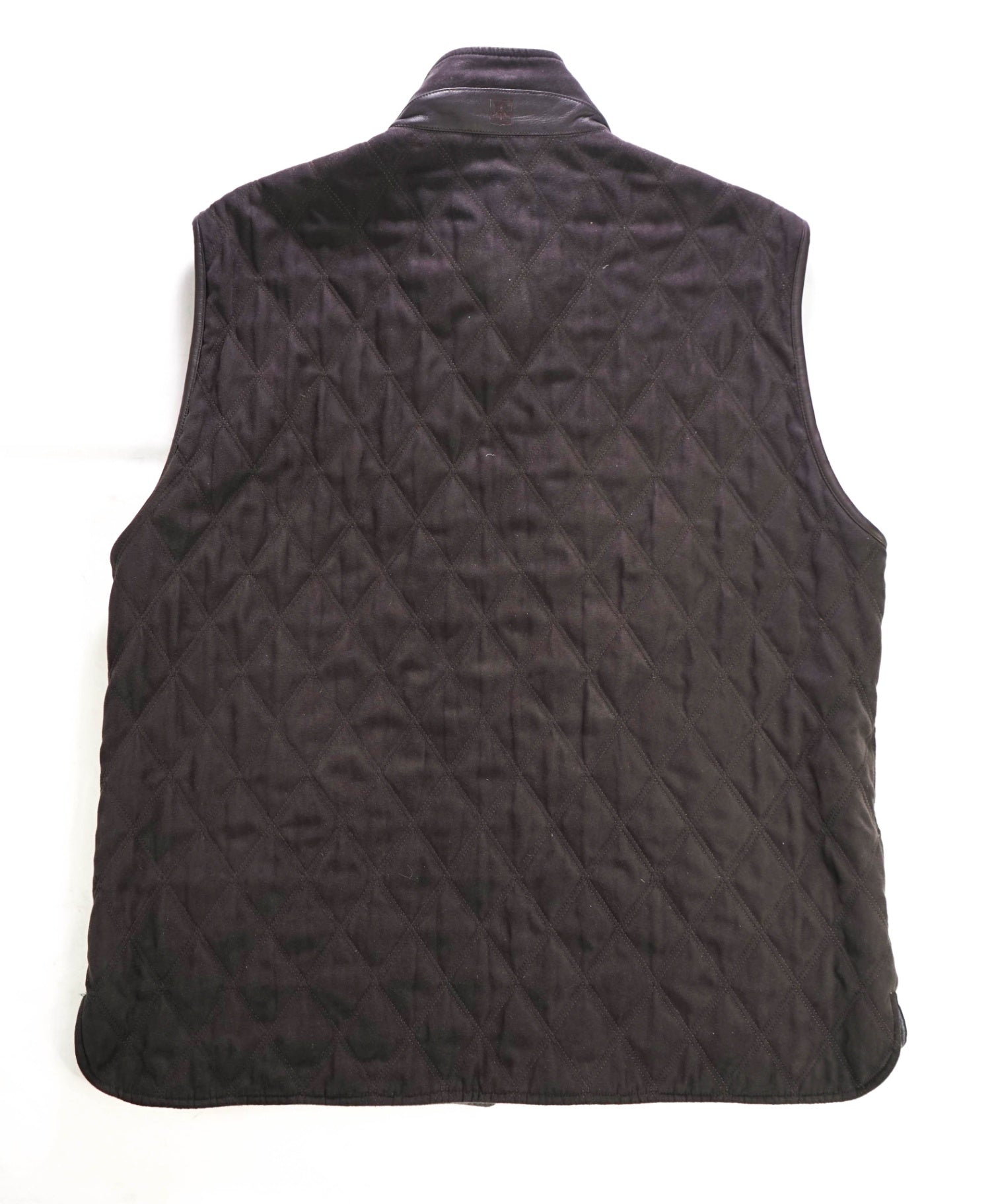 $1,595 CORNELIANI - Brown Quilted Extrafine Leather Reversible Vest - 44R