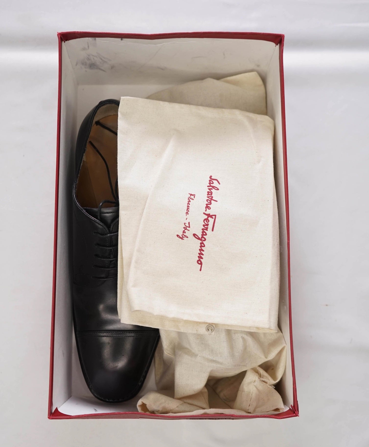 $1,490 FERRAGAMO "TRAMEZZA" - Black CARONTE Derby - 8 3E