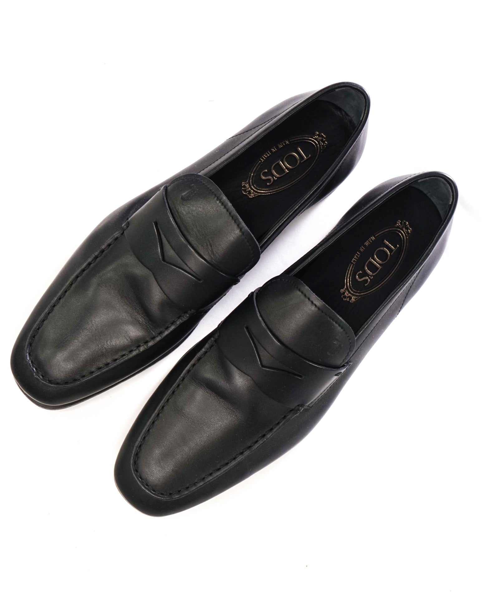 $925 TOD'S - Black Leather Loafers - US 9.5 (8.5UK)