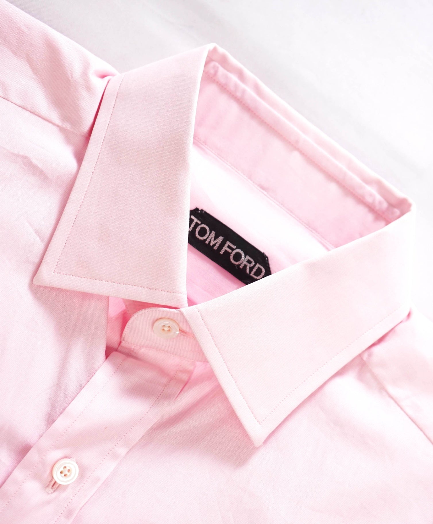 $615 TOM FORD - Solid Pink Cotton Dress Shirt - 15.5 / 39