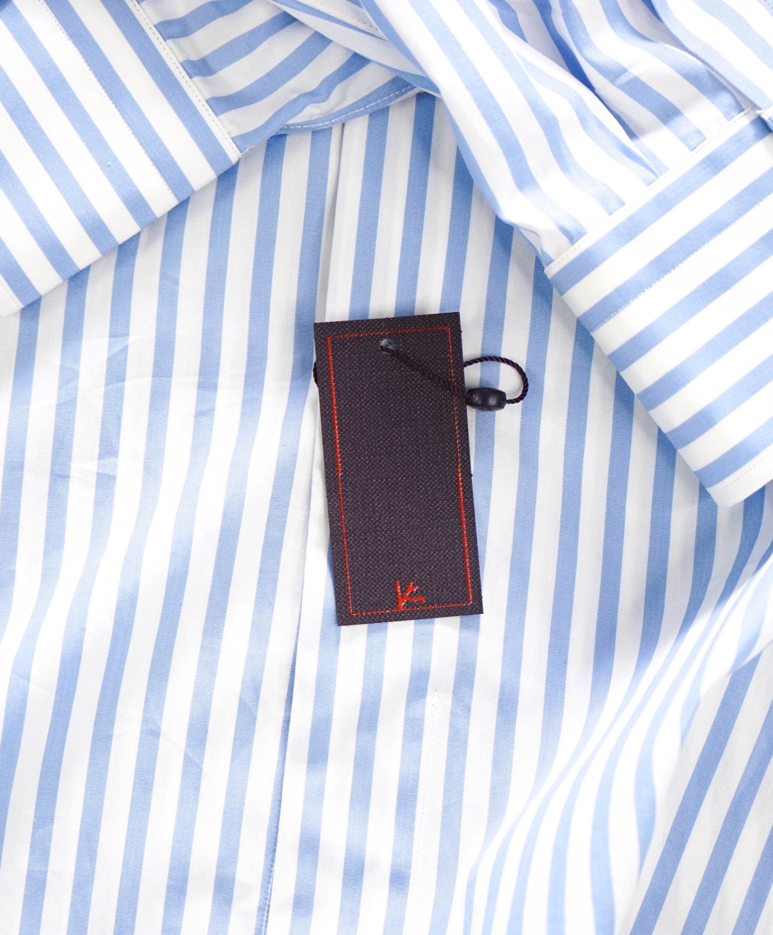 $730 ISAIA - Blue Stripe Cotton Shirt - 17.5 | 44