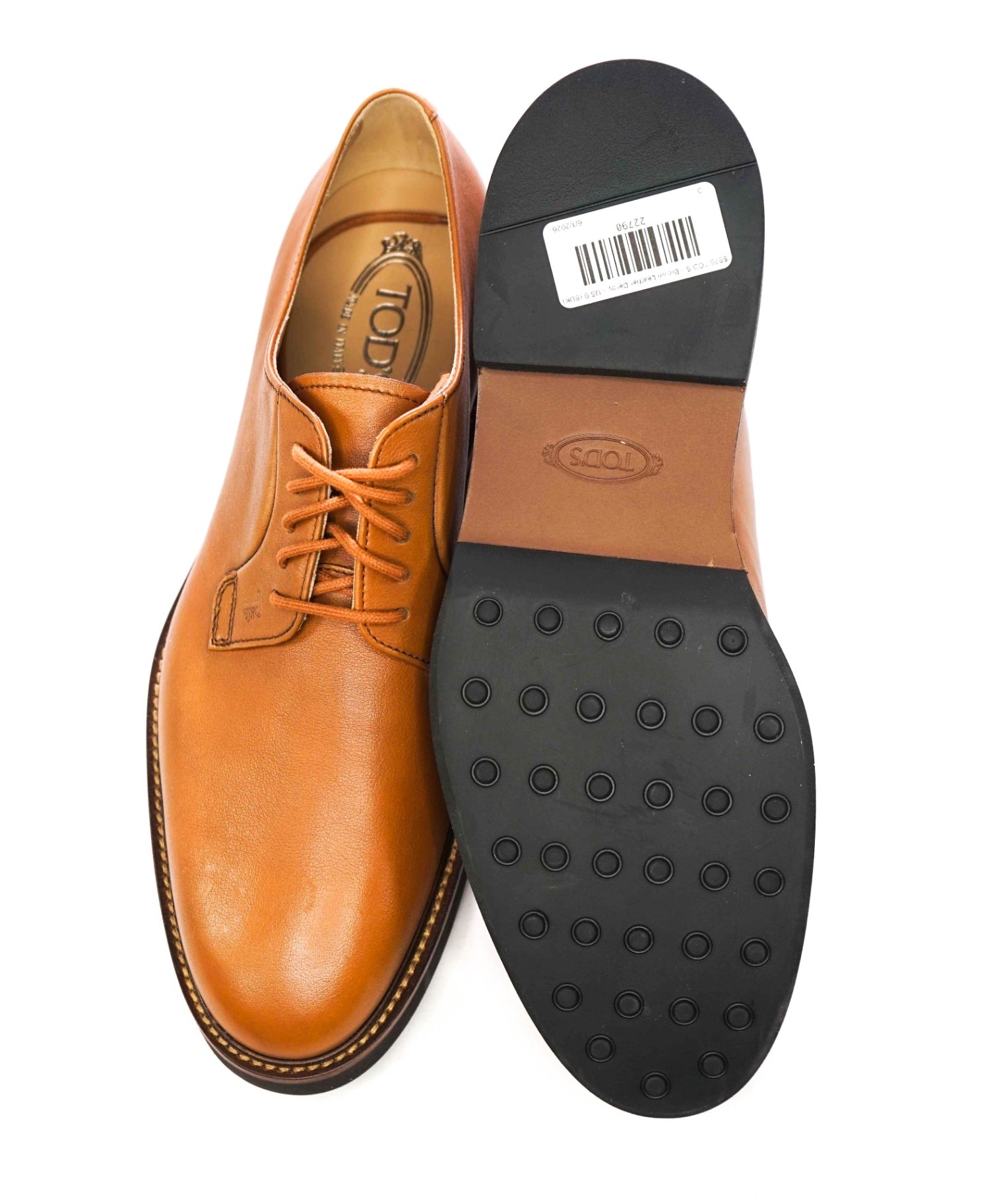$875 TOD'S - Brown Leather Derby - US 9 (8UK)