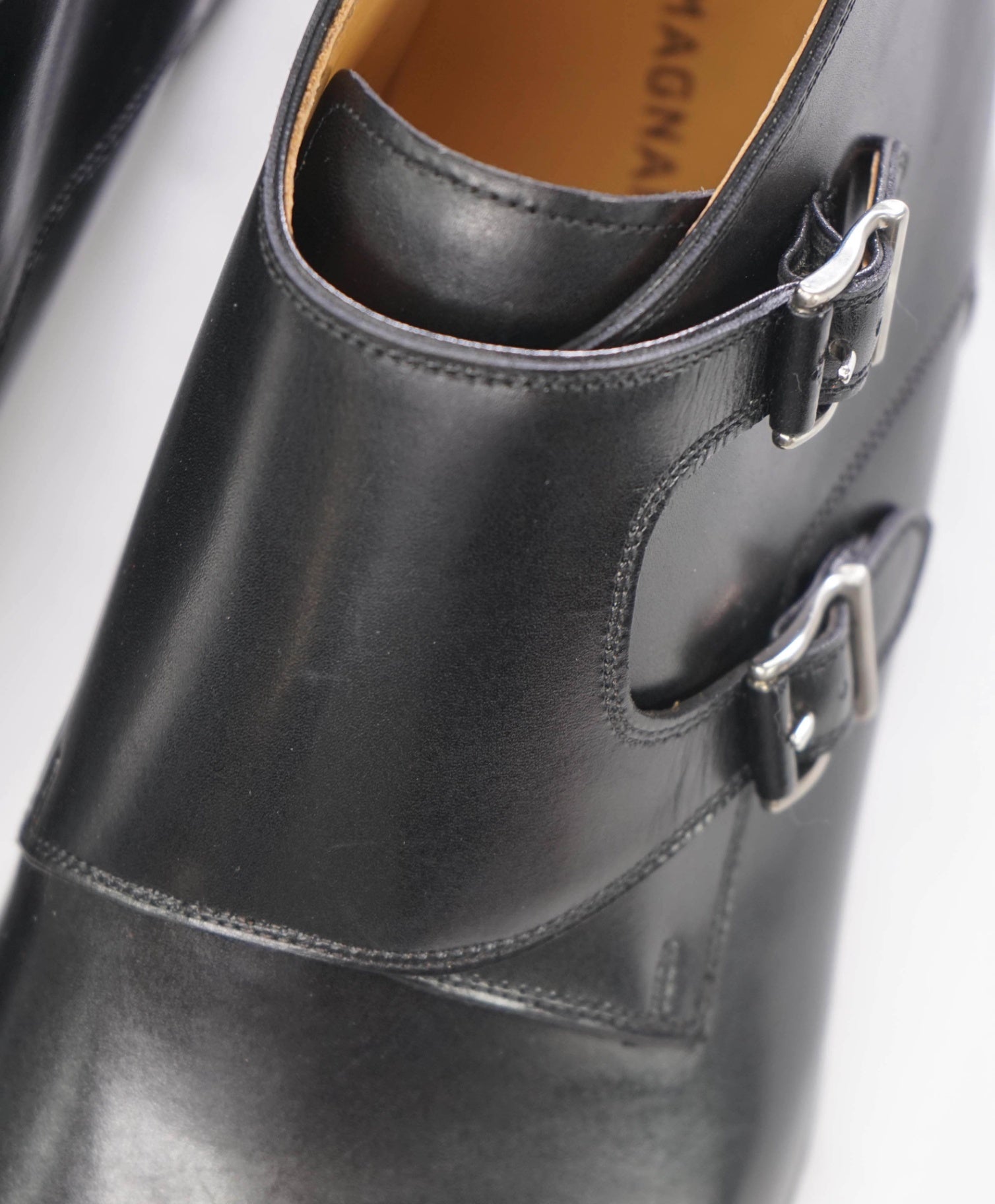 $550 MAGNANNI - "LAROYA" Black Leather Monk Strap Chukka Boots - 11