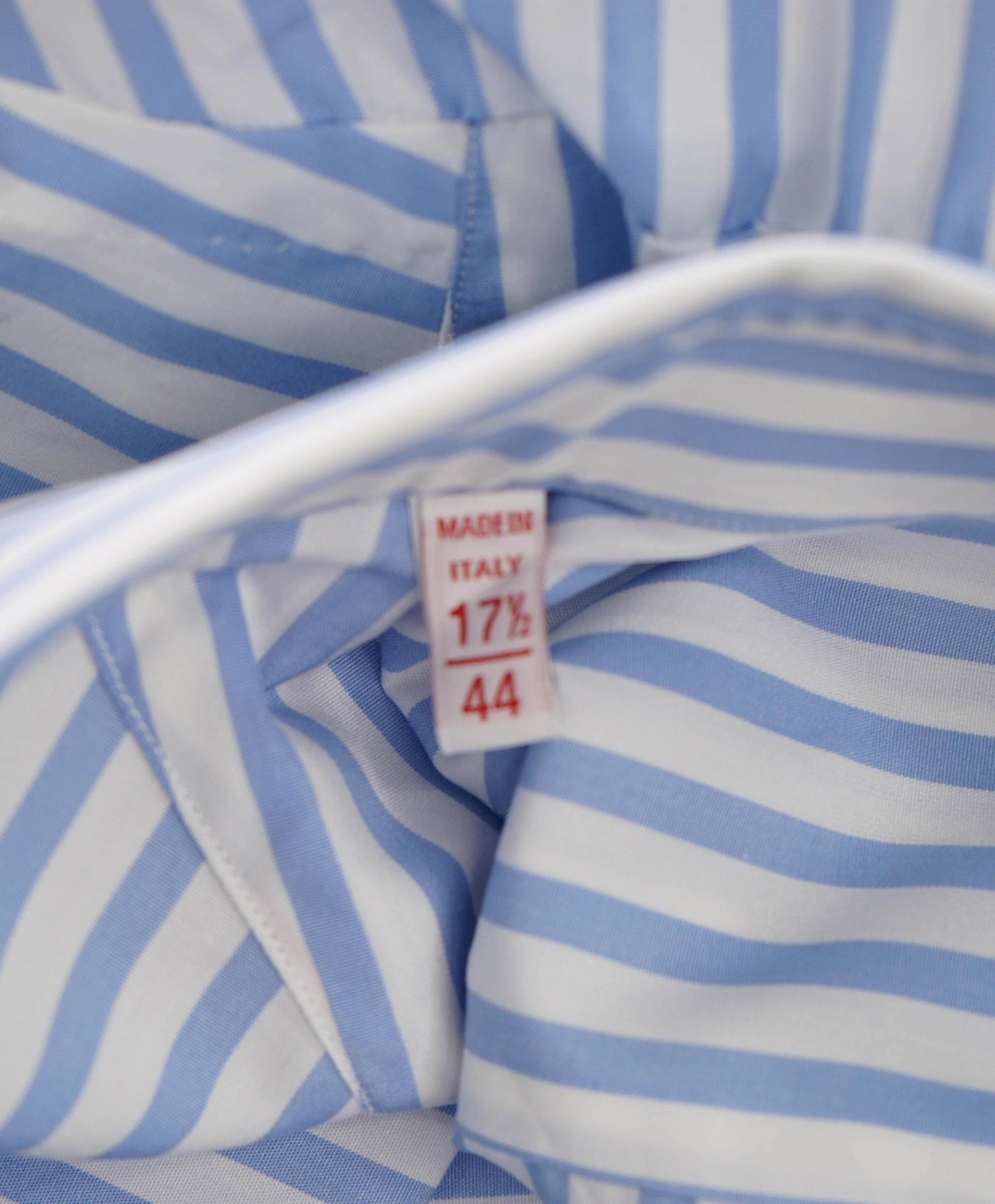 $730 ISAIA - Blue Stripe Cotton Shirt - 17.5 | 44