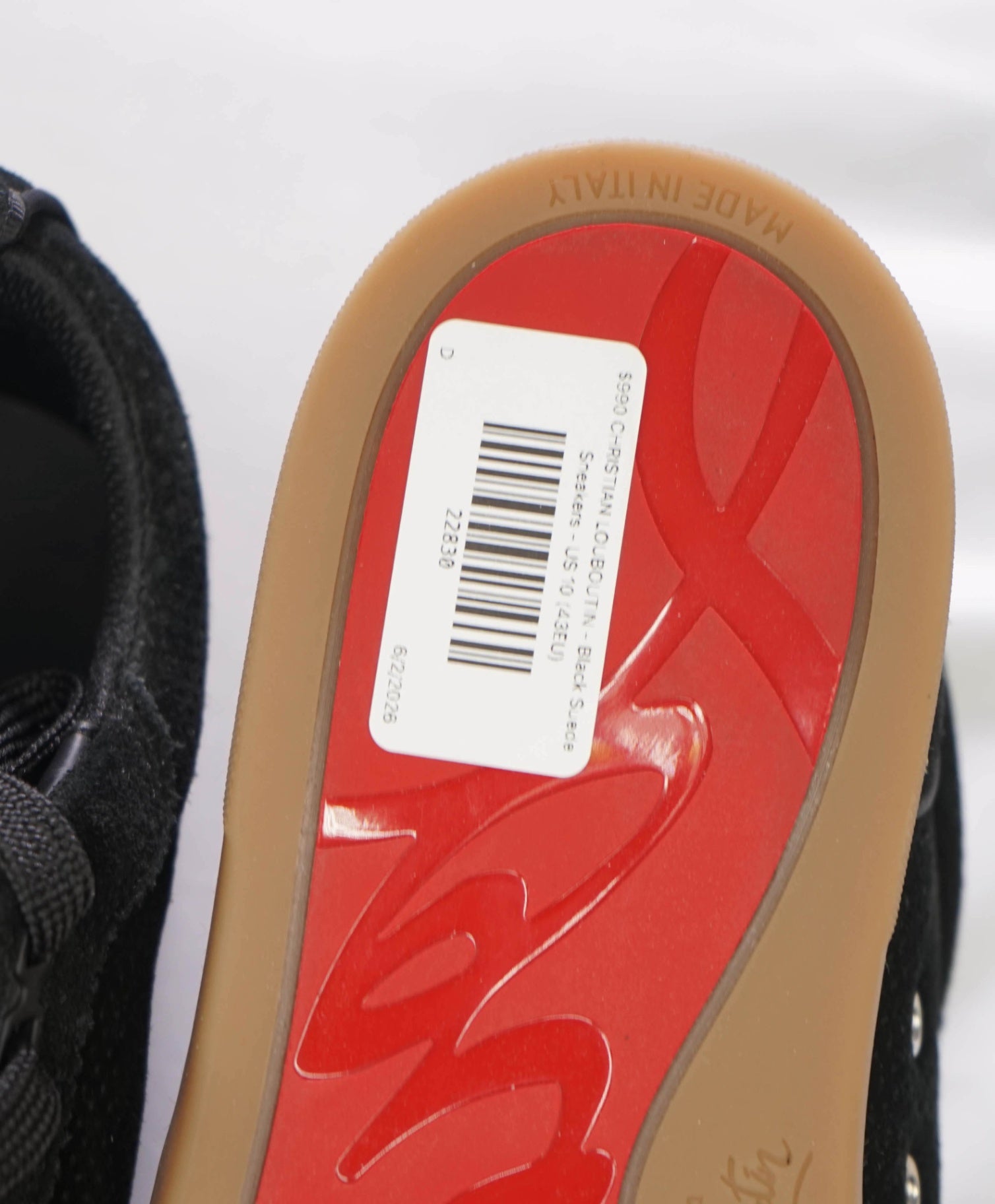 $990 CHRISTIAN LOUBOUTIN - Black Suede Sneakers - US 10 (43EU)