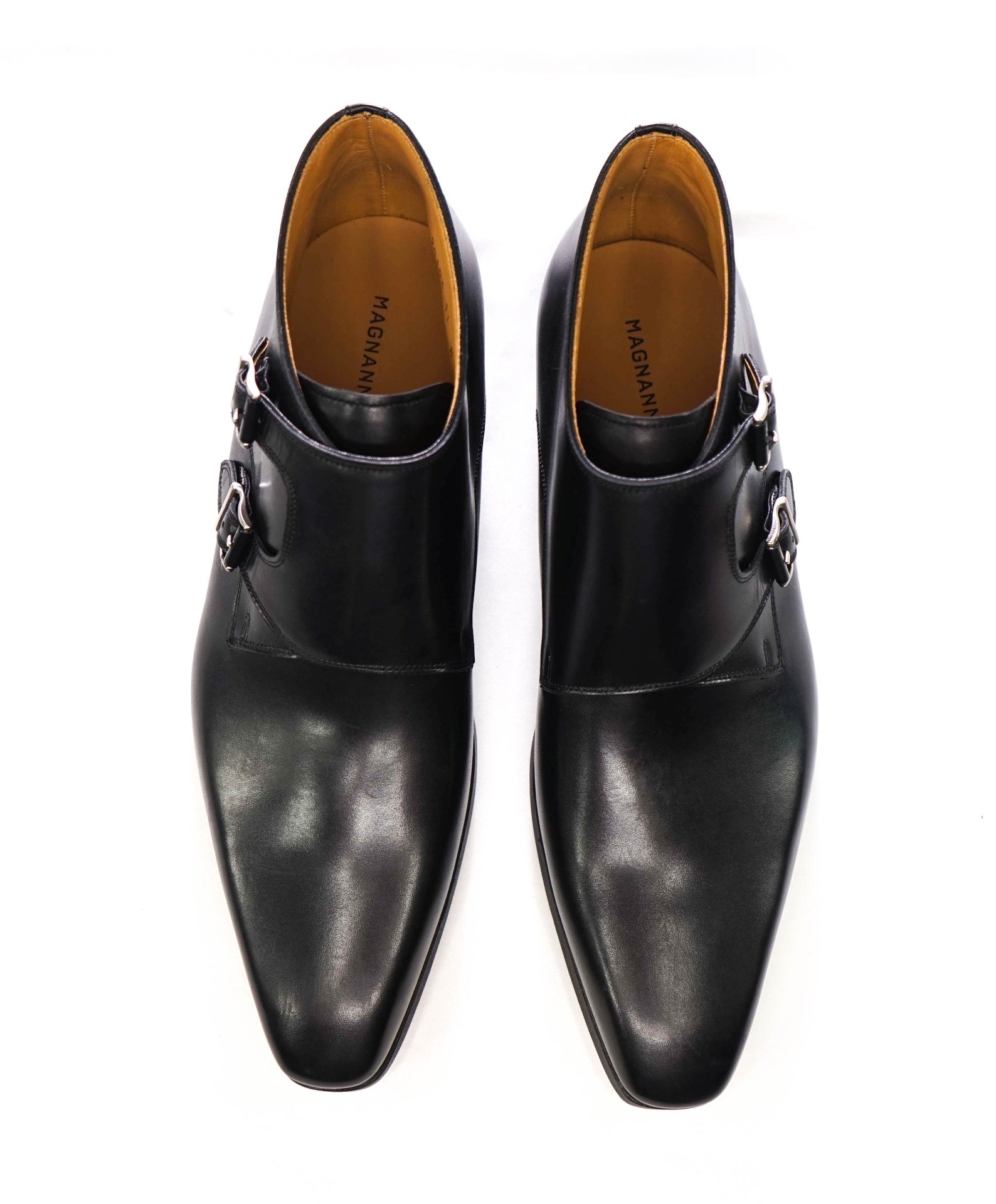 $550 MAGNANNI - "LAROYA" Black Leather Monk Strap Chukka Boots - 11