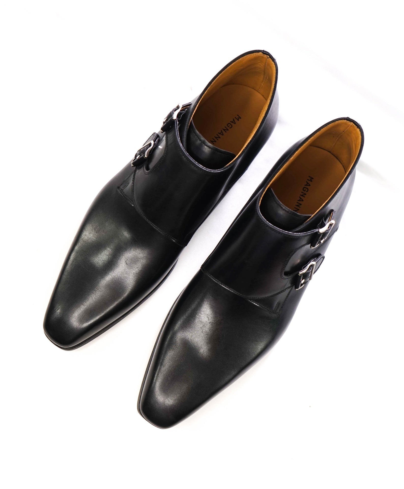 $550 MAGNANNI - "LAROYA" Black Leather Monk Strap Chukka Boots - 11