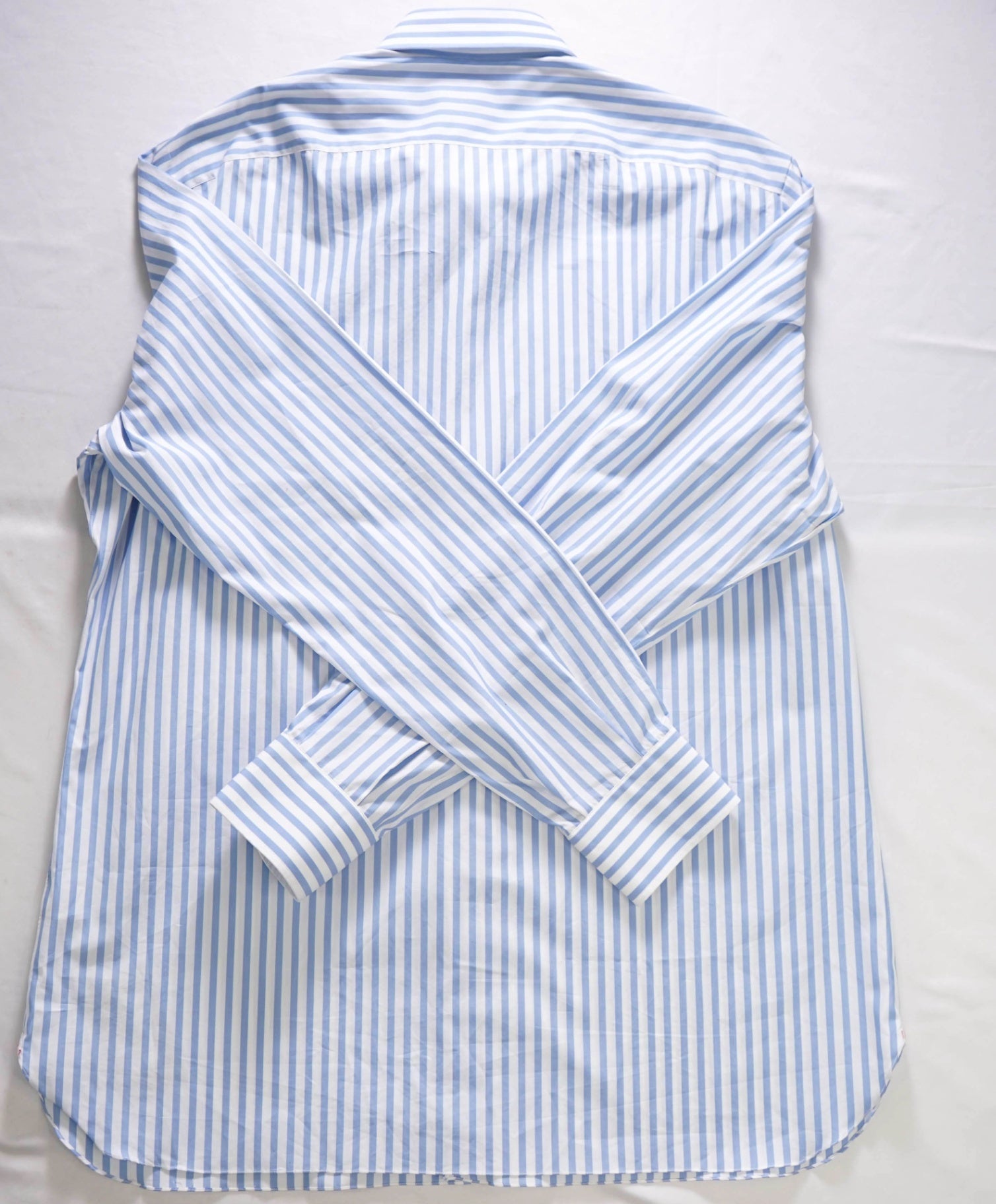 $730 ISAIA - Blue Stripe Cotton Shirt - 17.5 | 44