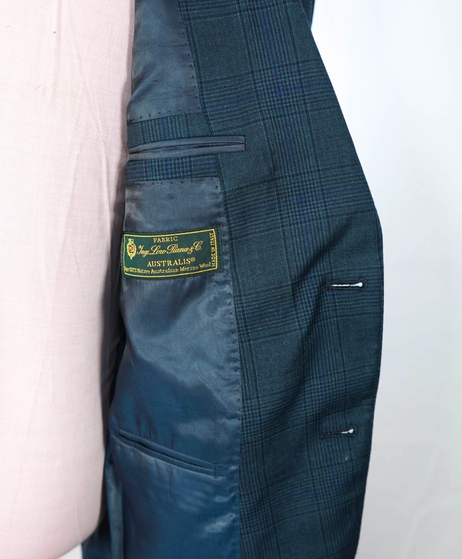 $1,295 LORO PIANA For S5A - Blue Plaid Wool Blazer - 40R