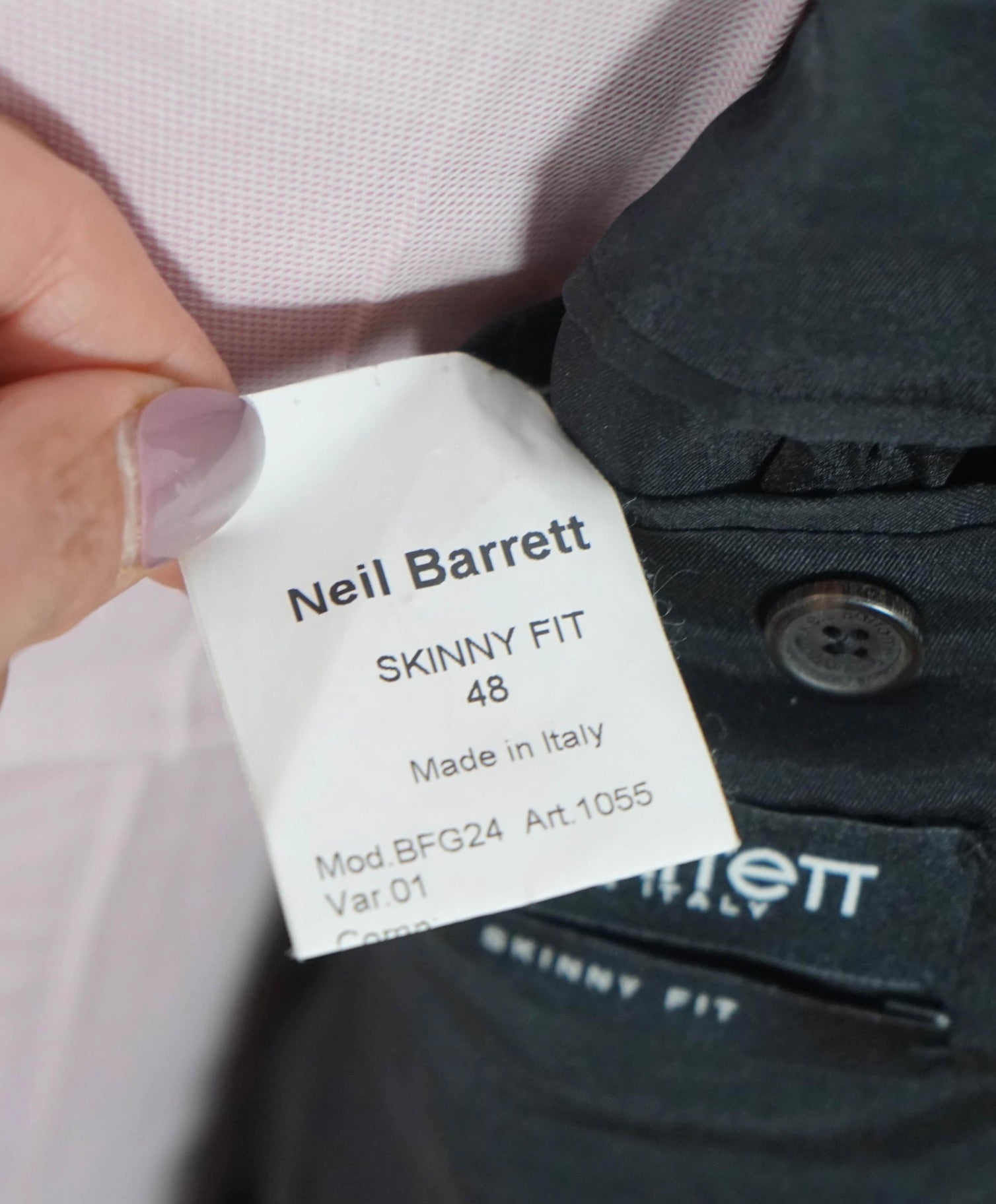 NEIL BARRETT - Black Viscose/Polyamide/Viscose Blazer - 38 Skinny Fit
