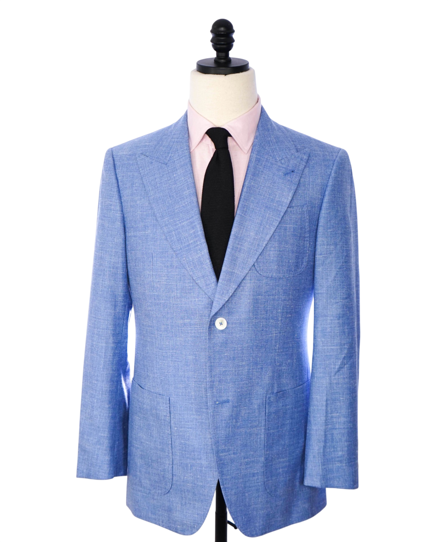 $1,395 VBC for BACK LAWRENCE - Light Blue Wool/Silk/Linen Blazer - 38R