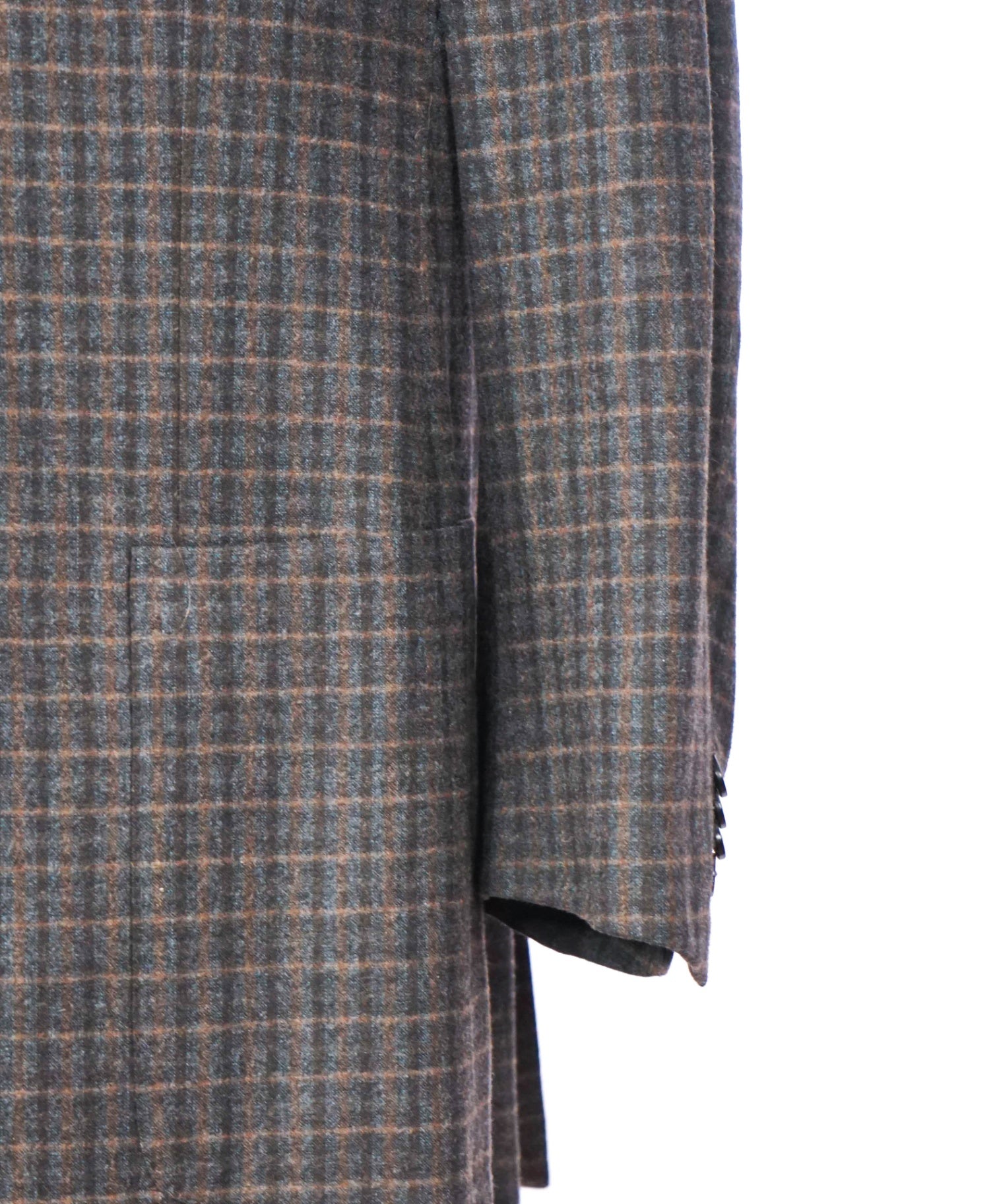 $3,690 ZEGNA - Navy/Brown Plaid Wool/Cashmere Sport Jacket - 46R