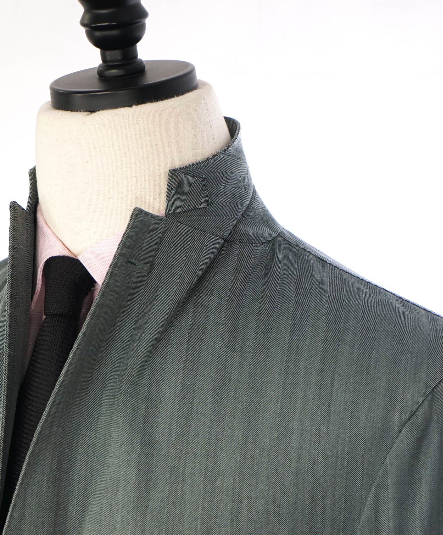 $1,595 BOGLIOLI - Green Herringbone Wool Blazer - 40R