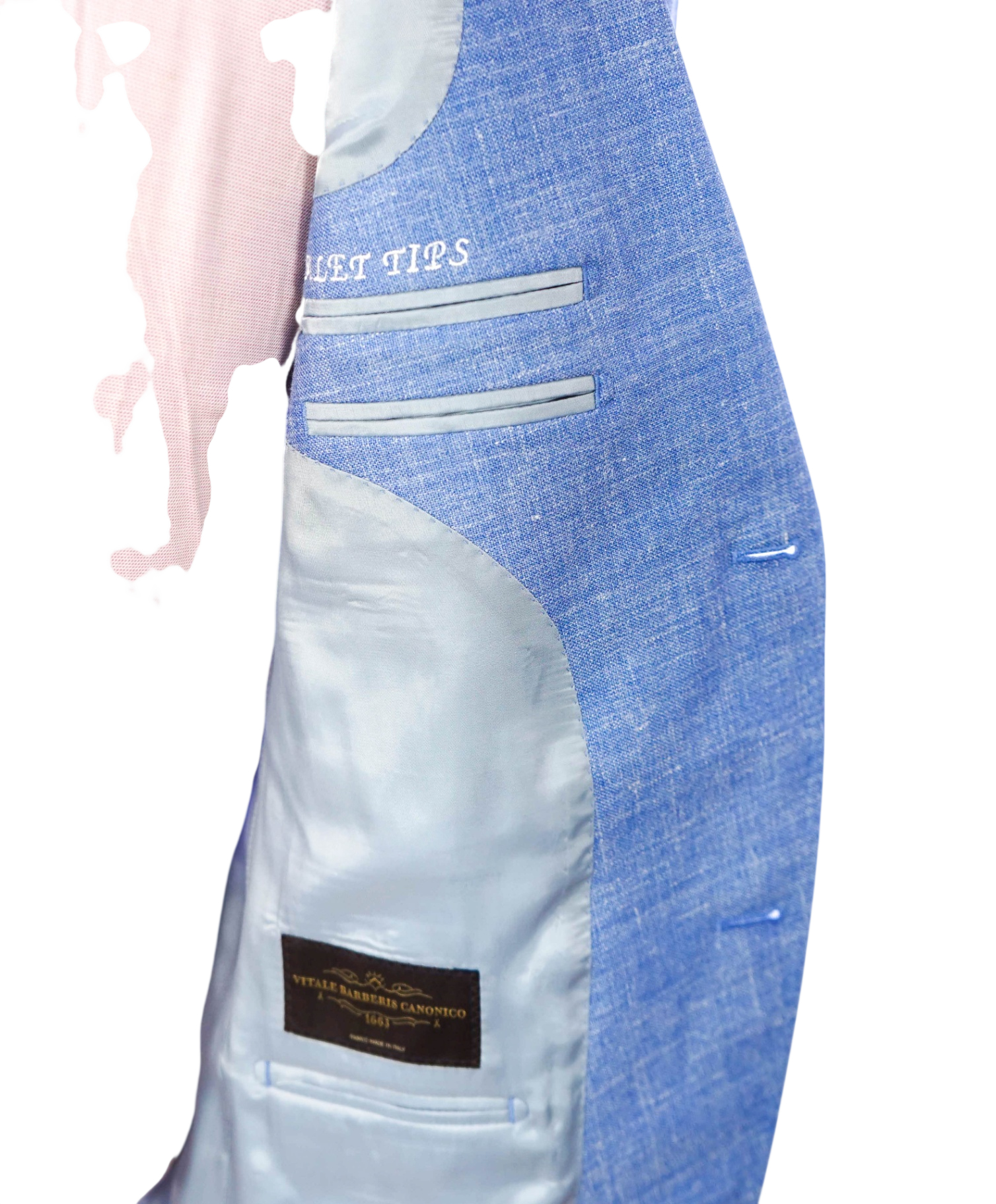 $1,395 VBC for BACK LAWRENCE - Light Blue Wool/Silk/Linen Blazer - 38R