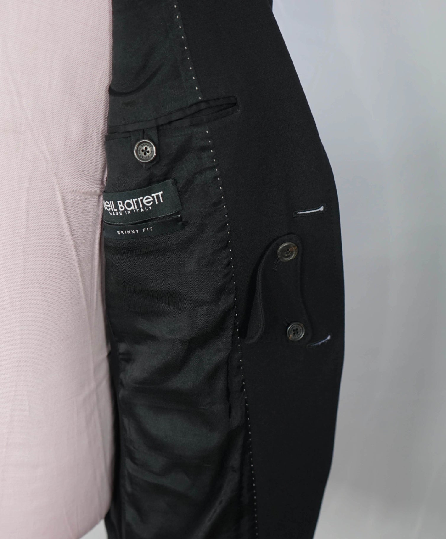 NEIL BARRETT - Black Viscose/Polyamide/Viscose Blazer - 38 Skinny Fit