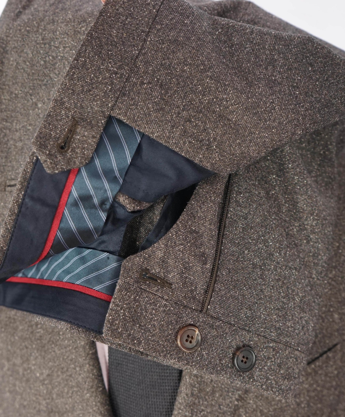 $2,295 PAL ZILERI - Brown Fleck SLIM Wool/Silk Suit - 42R