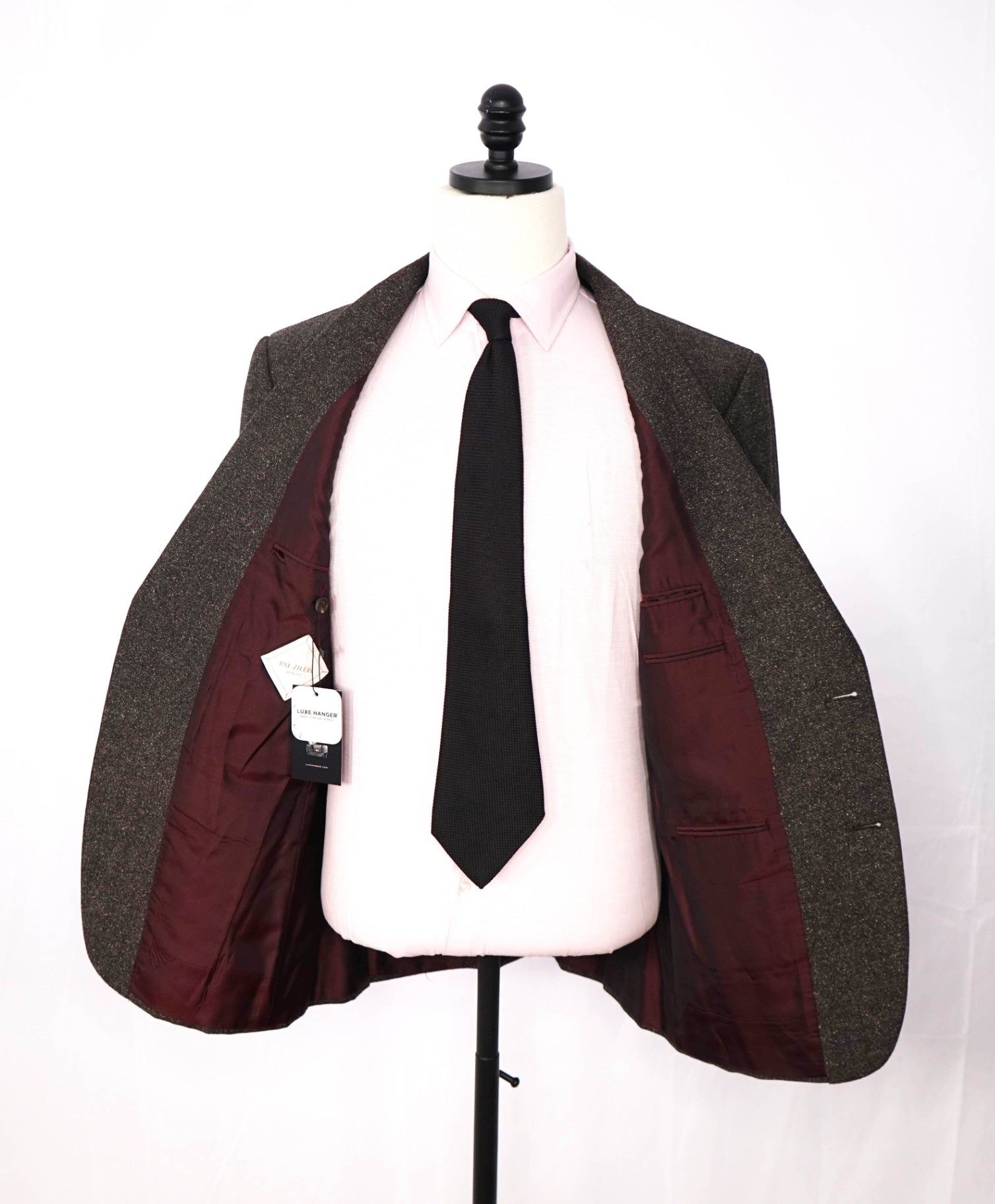 $2,295 PAL ZILERI - Brown Fleck SLIM Wool/Silk Suit - 42R