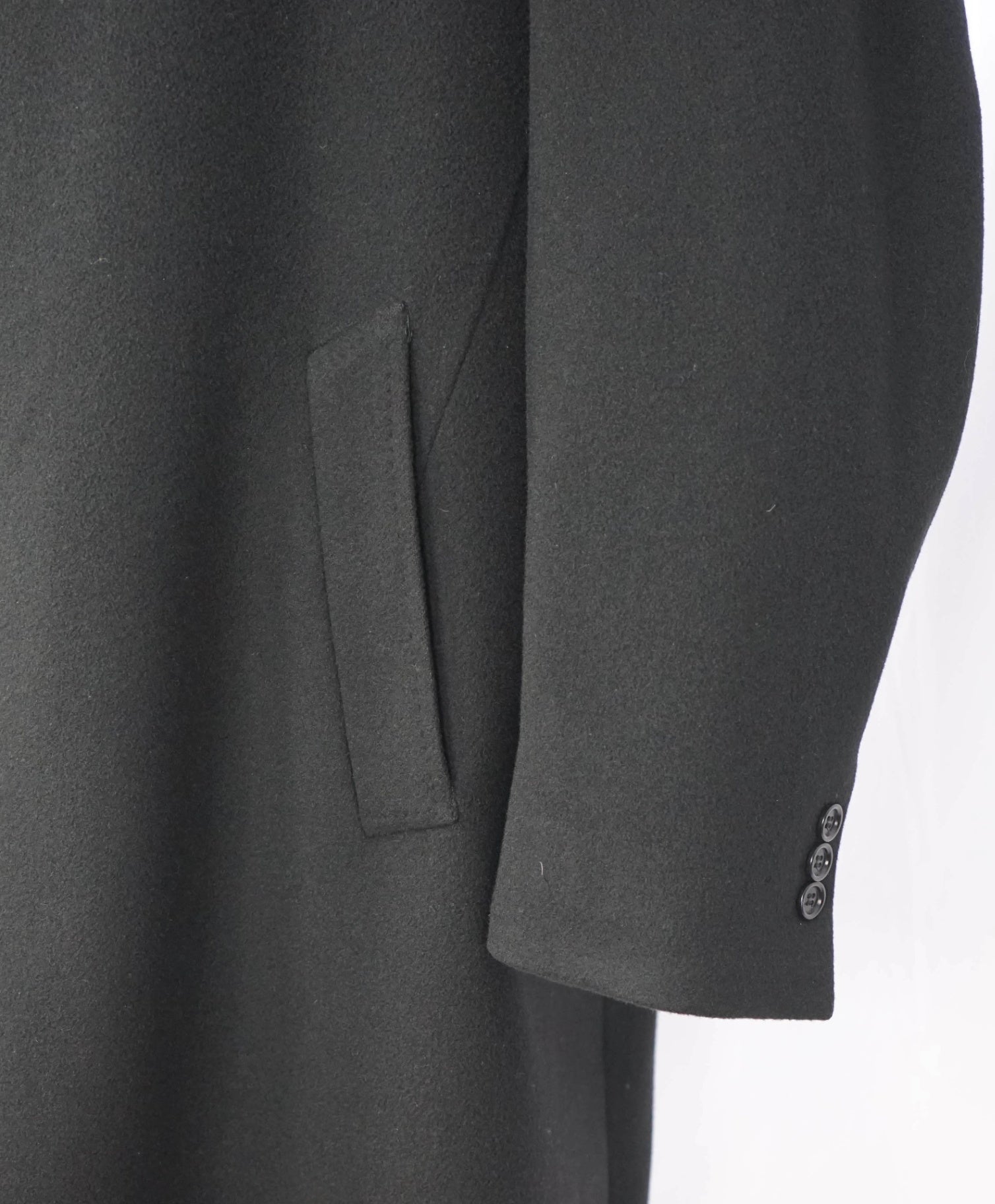 $1,998 SAKS FIFTH AVENUE - Black Cashmere Topcoat - 44R
