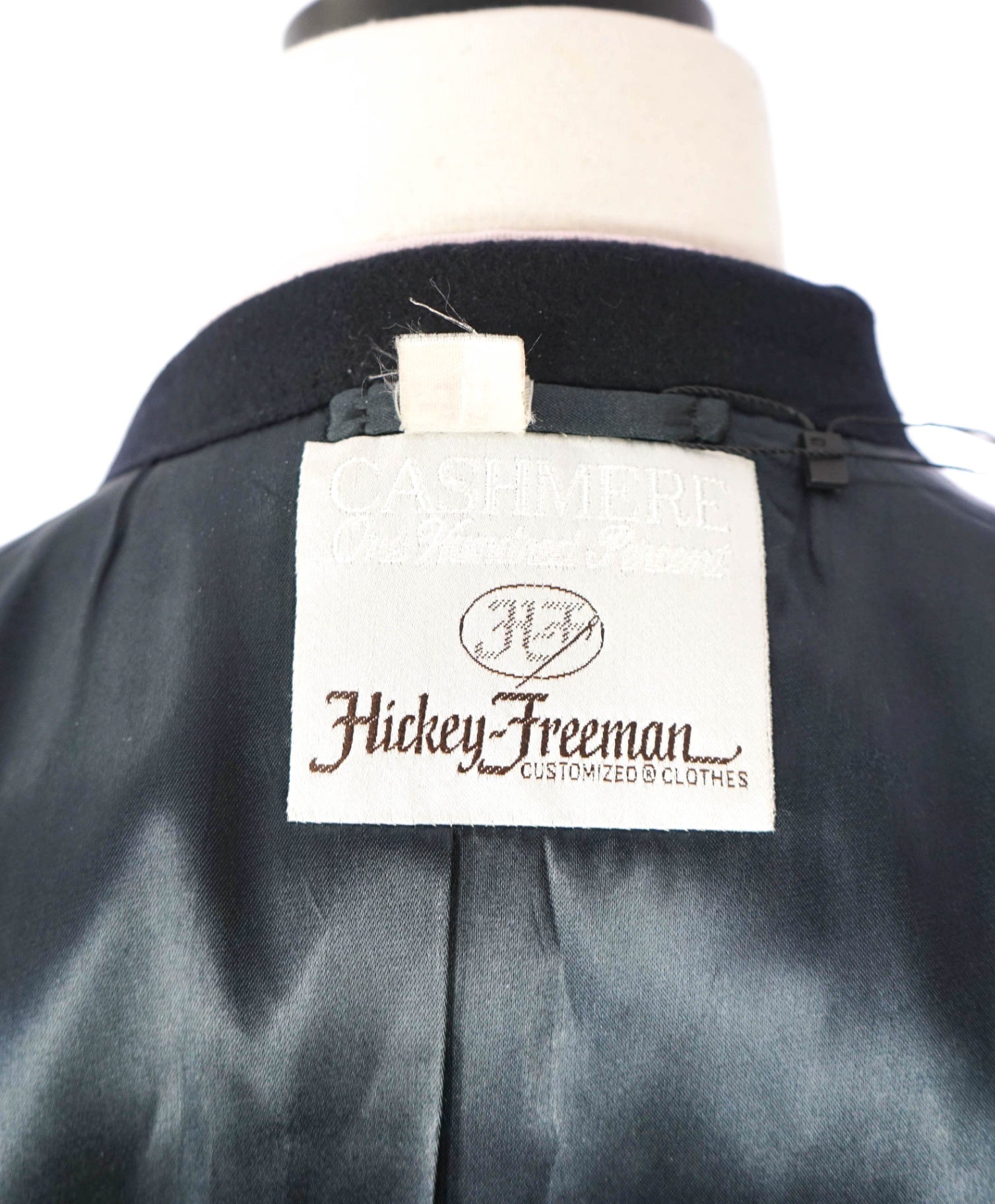 $1,795 HICKEY FREEMAN - Navy Cashmere CALF LENGTH Overcoat - 42R