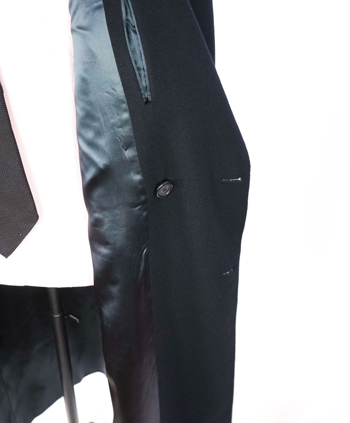 $4,795 HICKEY FREEMAN - Navy Cashmere CALF LENGTH Overcoat - 42R
