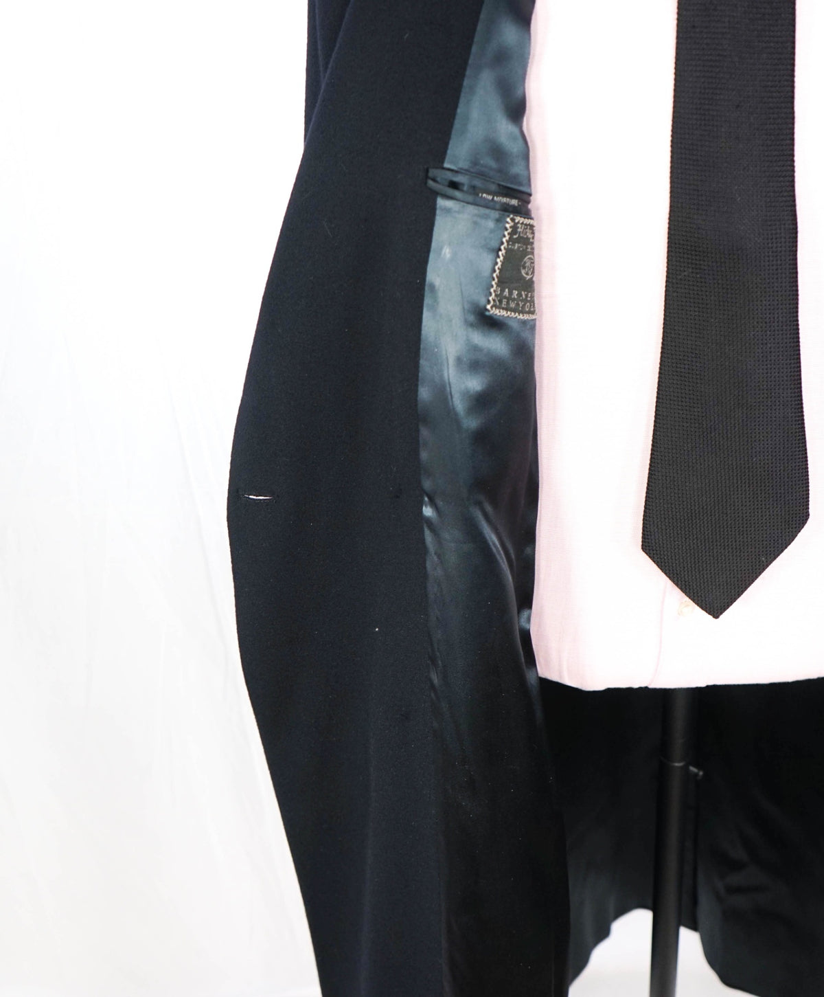 $4,795 HICKEY FREEMAN - Navy Cashmere CALF LENGTH Overcoat - 42R