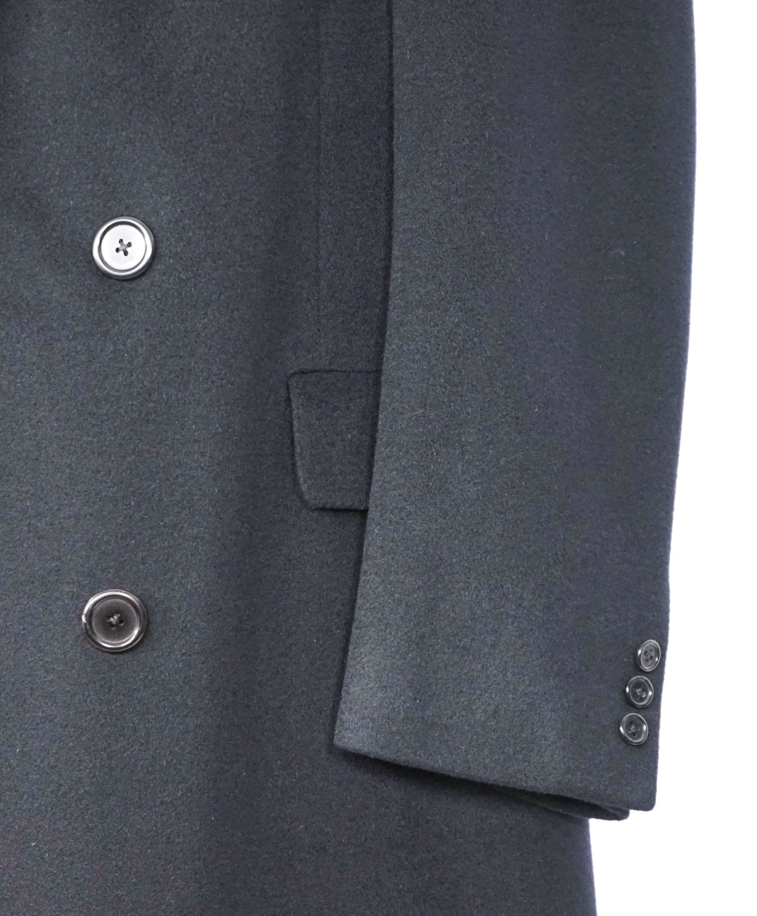 $1,795 HICKEY FREEMAN - Navy Cashmere CALF LENGTH Overcoat - 42R