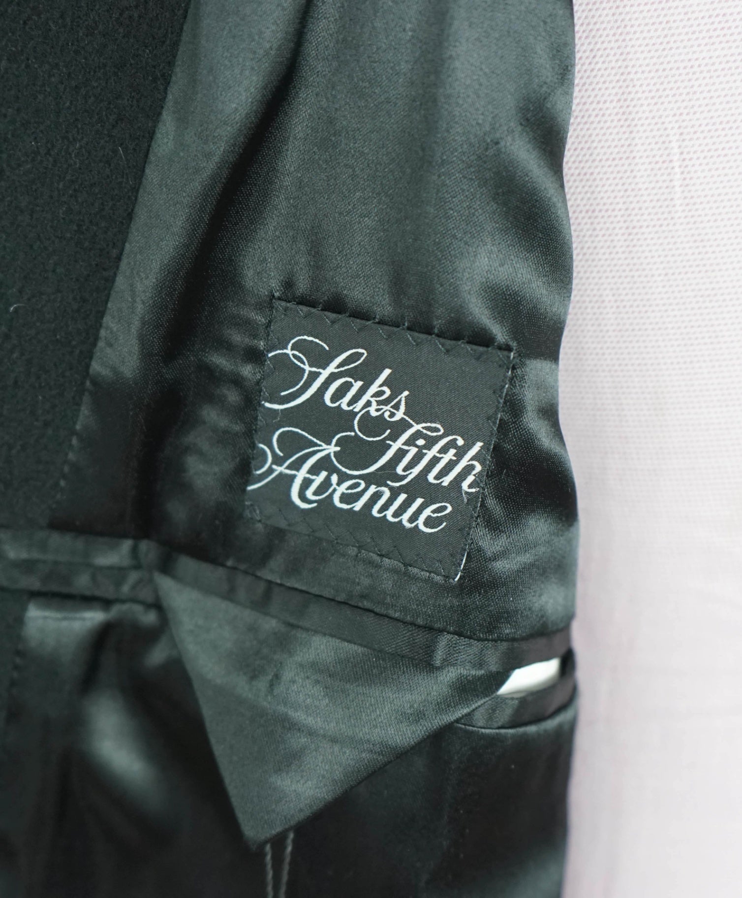 $1,998 SAKS FIFTH AVENUE - Black Cashmere Topcoat - 44R