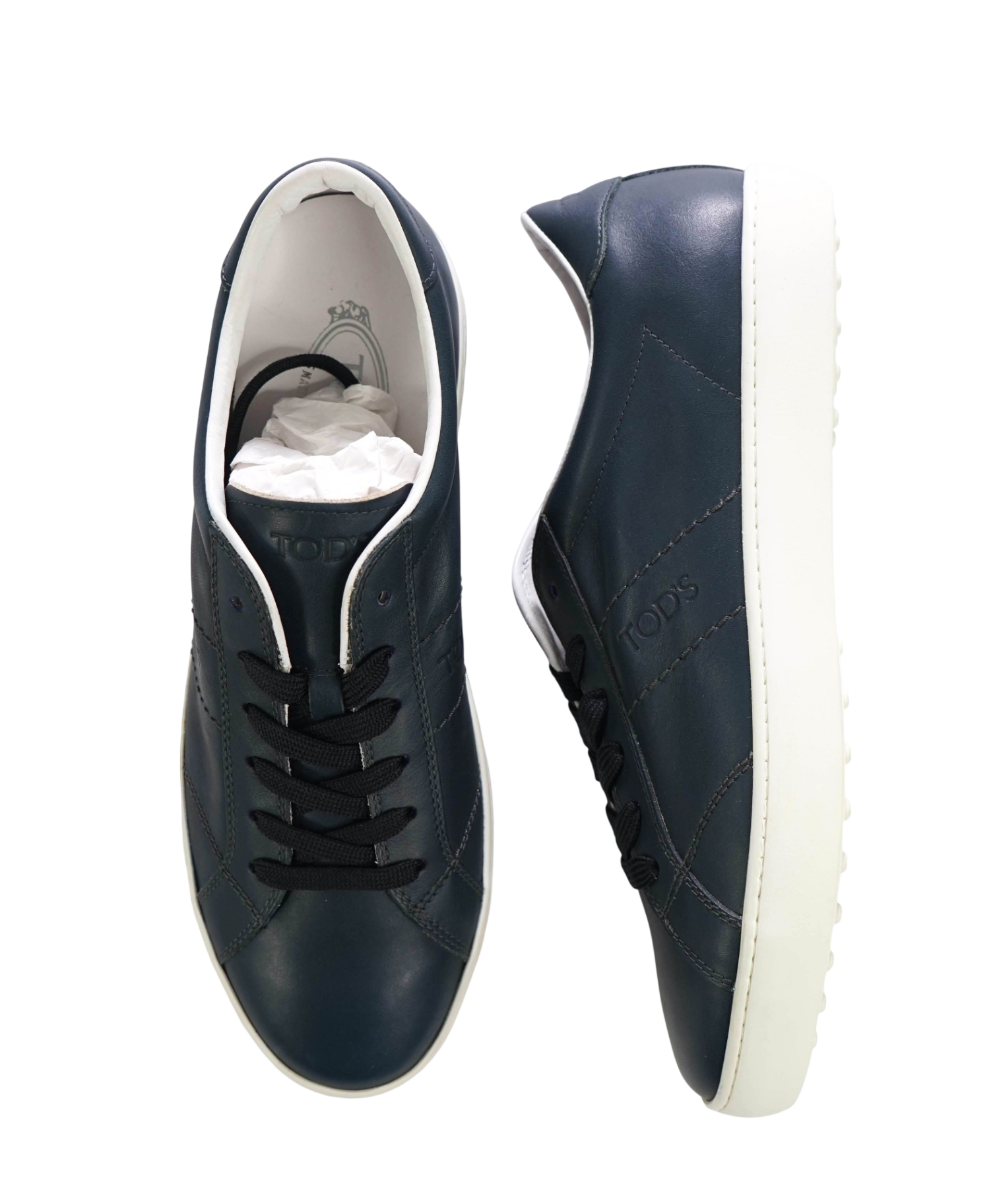 $750 TOD'S - Blue Leather Sneakers - US 9.5 (UK8.5)