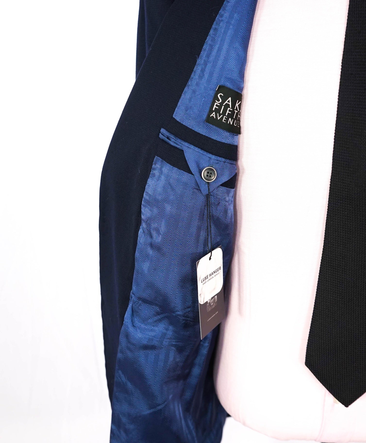 $798 LORO PIANA For SFA - Navy Blue Woven Wool Blazer - 42R