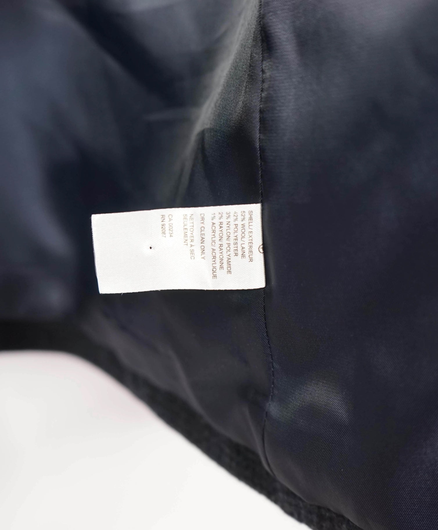 $998 SAKS FIFTH AVENUE - Navy Blue Gingham Wool Overcoat - M