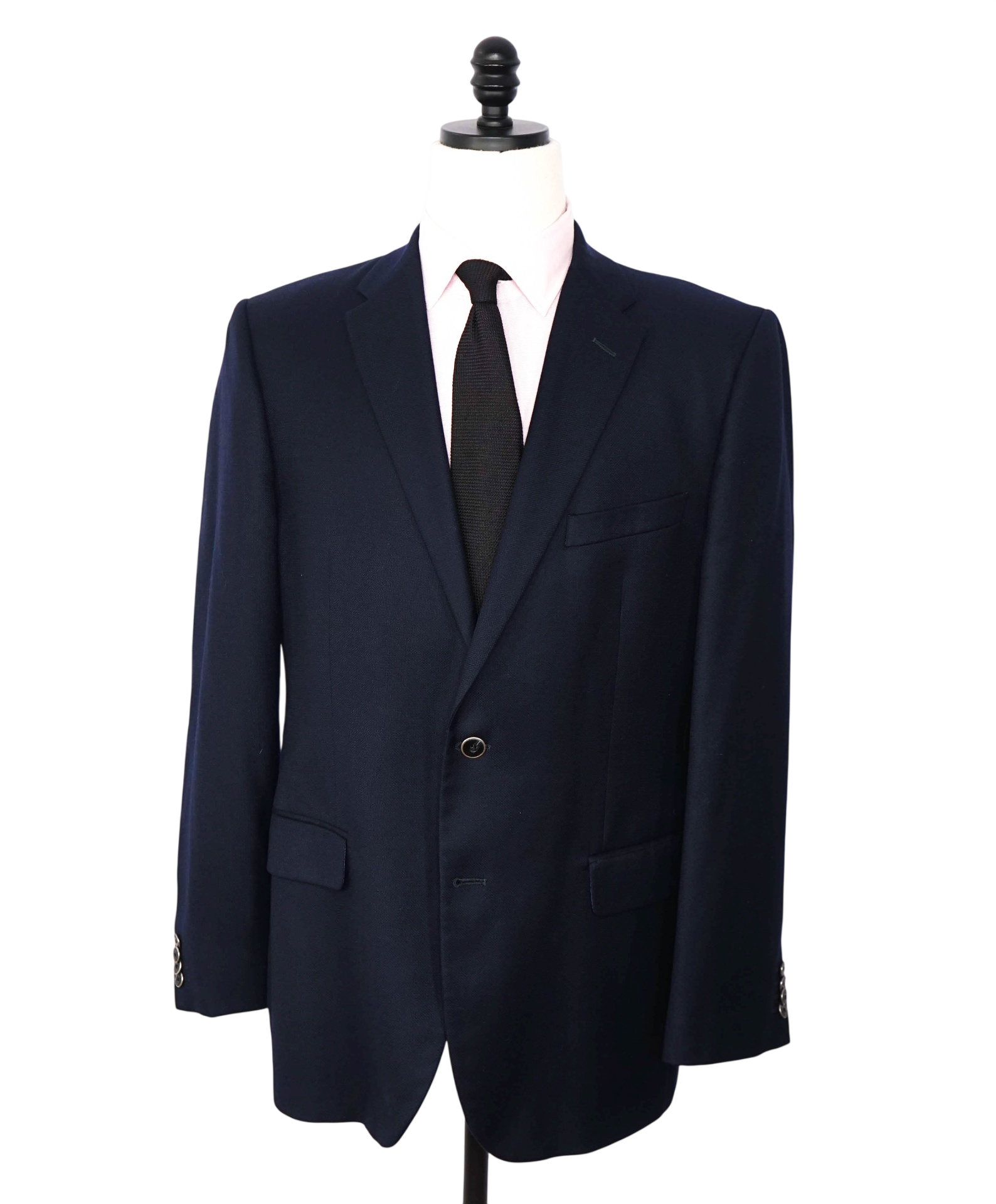 $798 LORO PIANA For SFA - Navy Blue Woven Wool Blazer - 42R